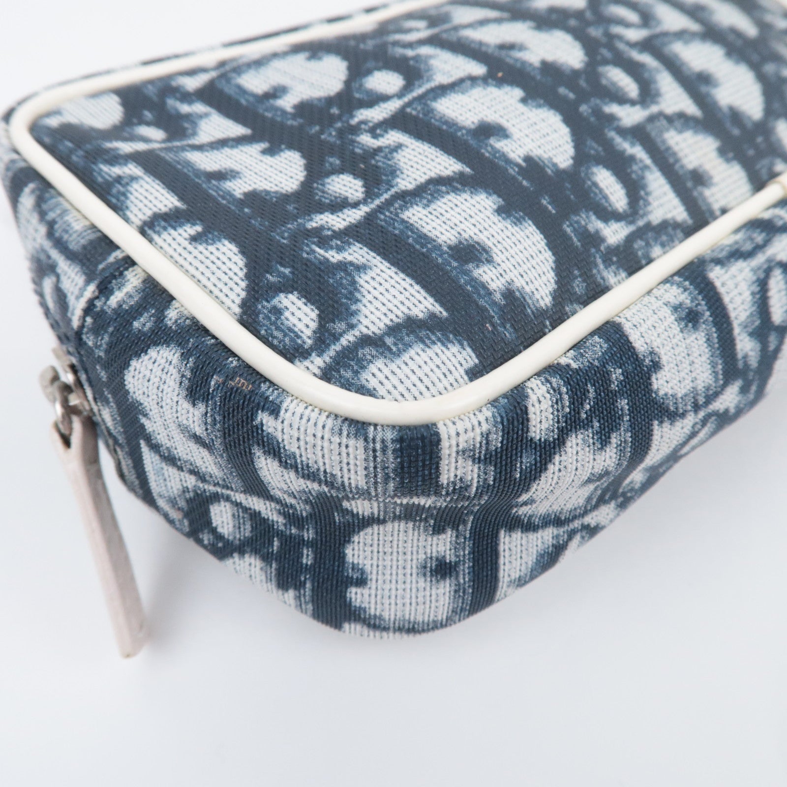 Christian Dior Trotter No.1 PVC Patent Pouch Navy White