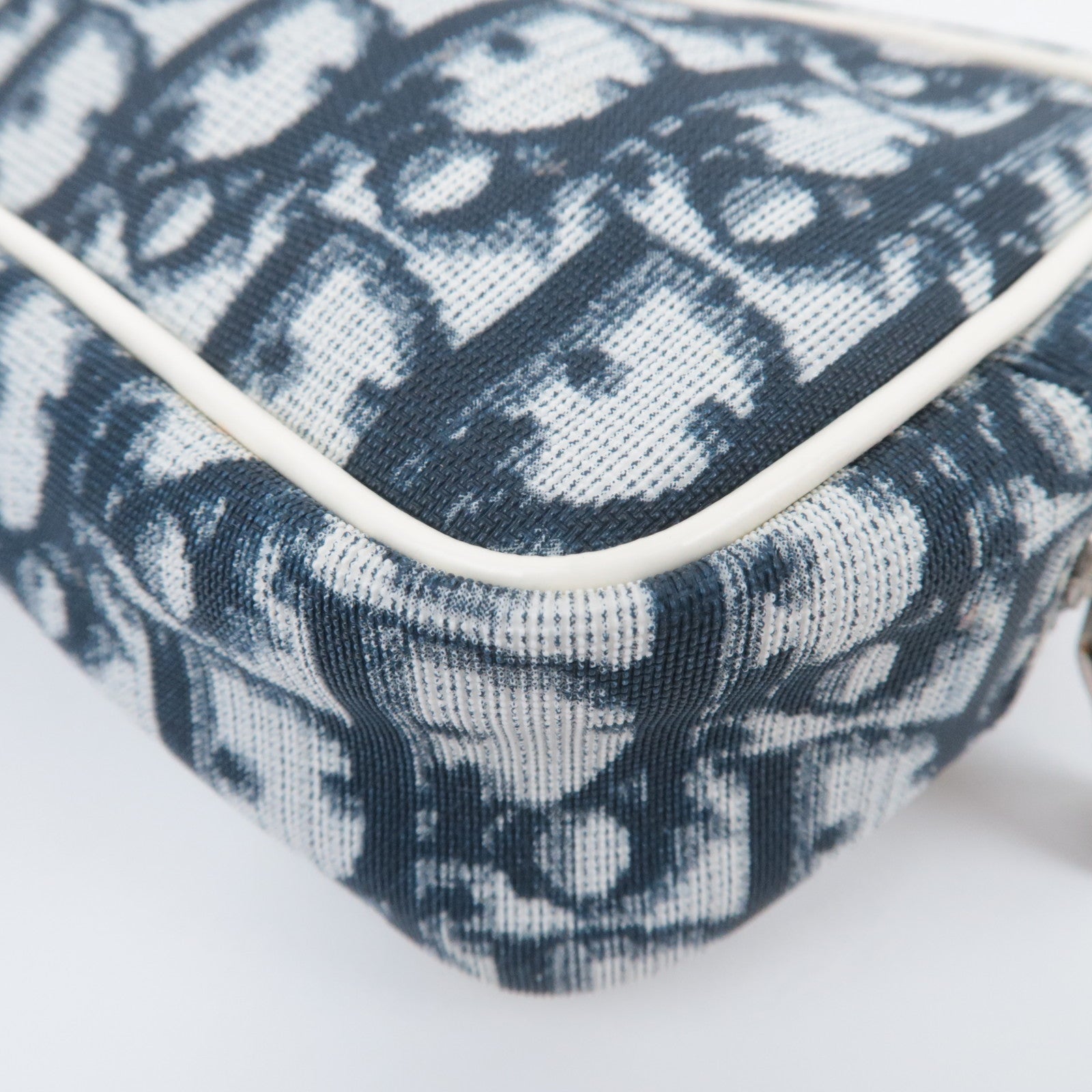 Christian Dior Trotter No.1 PVC Patent Pouch Navy White