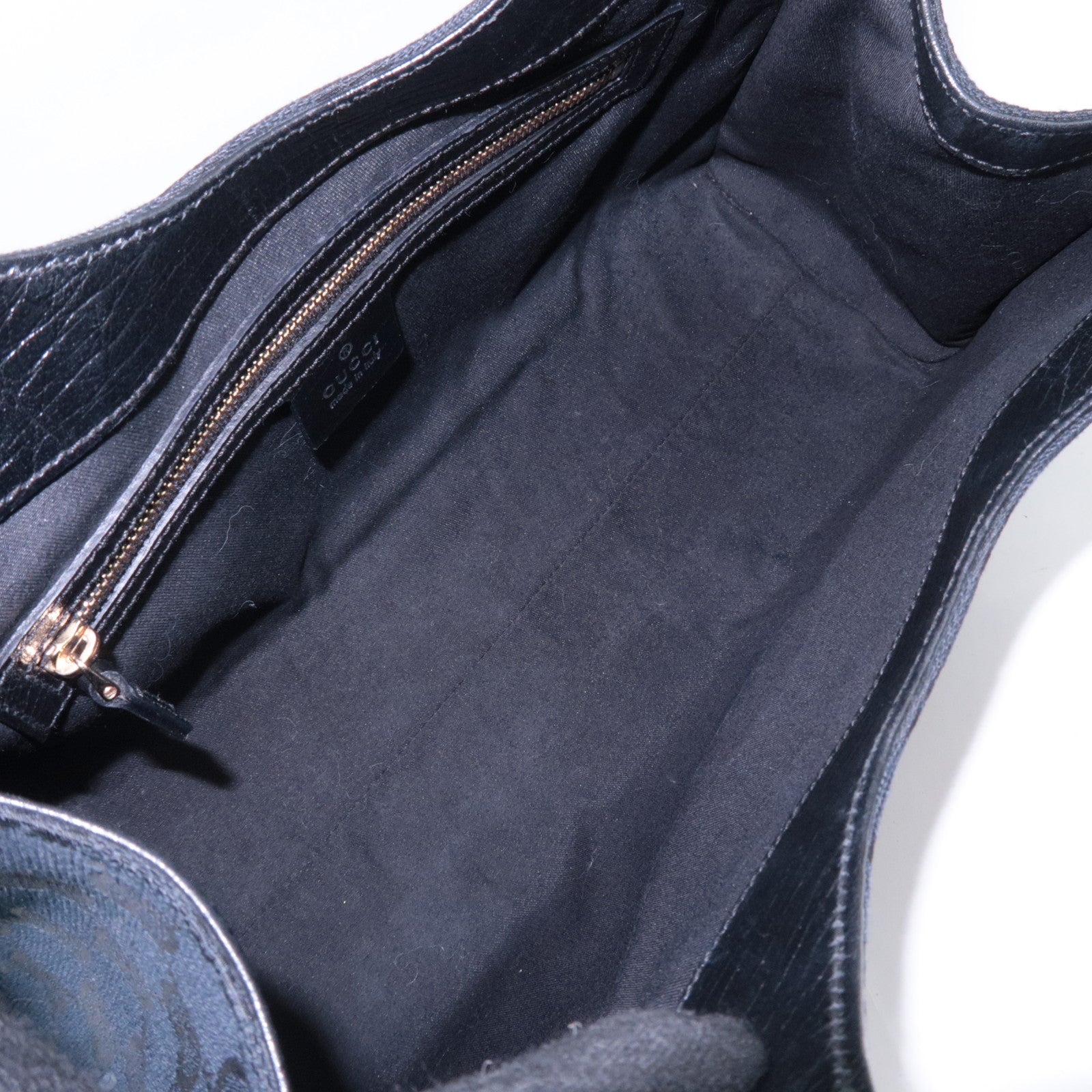 GUCCI Sherry GG Canvas Hobo Shoulder Bag Black 130995