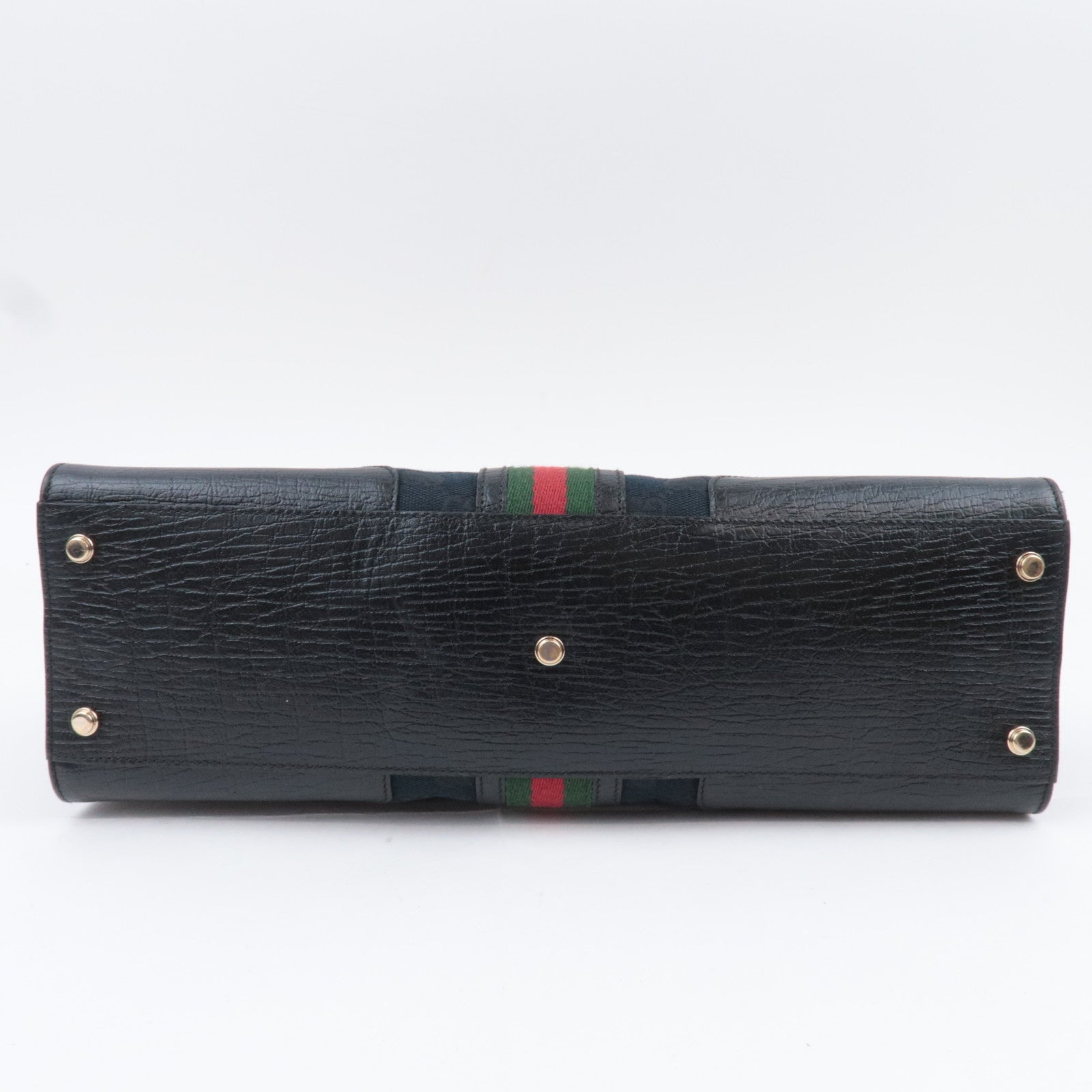GUCCI Sherry GG Canvas Hobo Shoulder Bag Black 130995