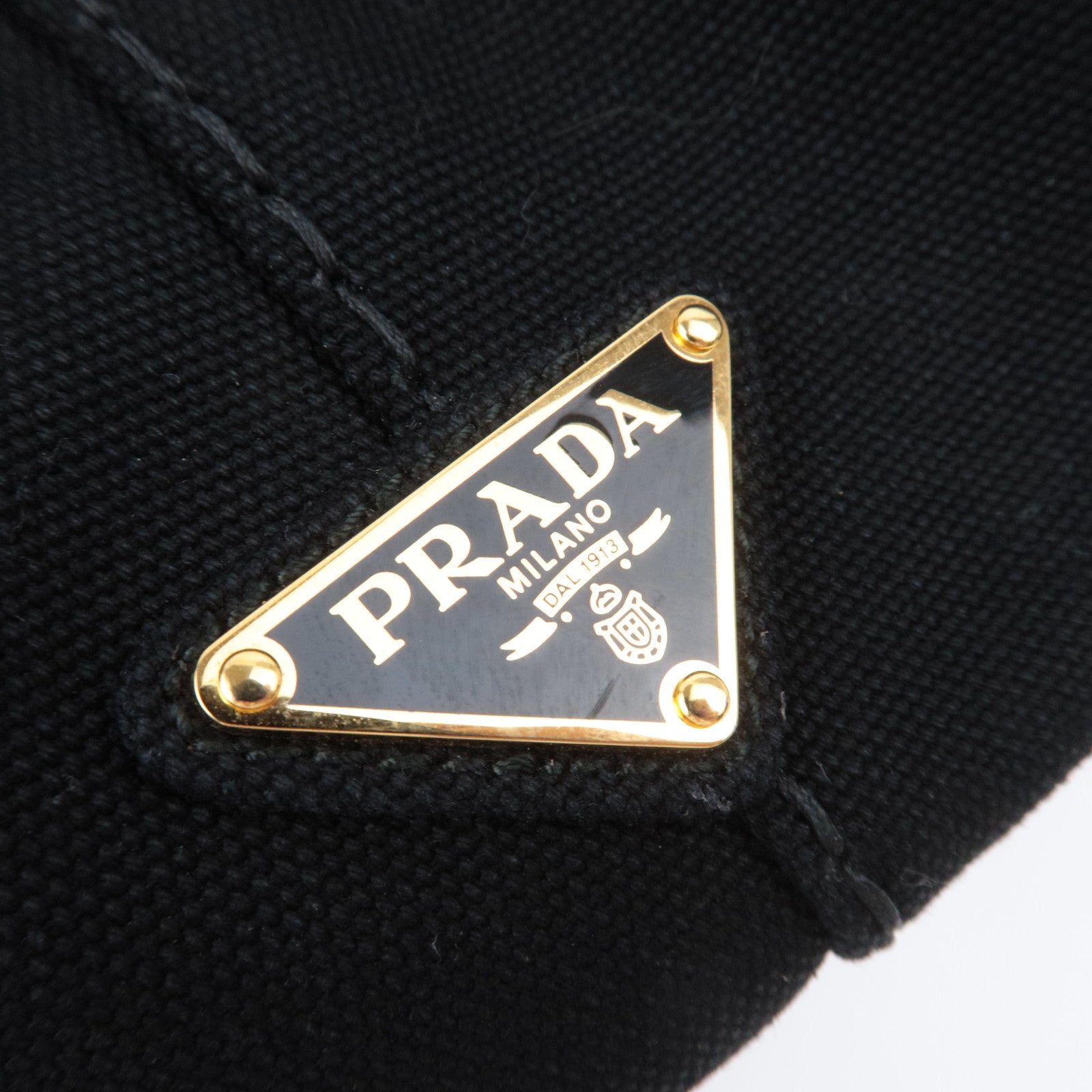 PRADA Canapa Mini 2Way Canvas Tote Bag Black 1BG439