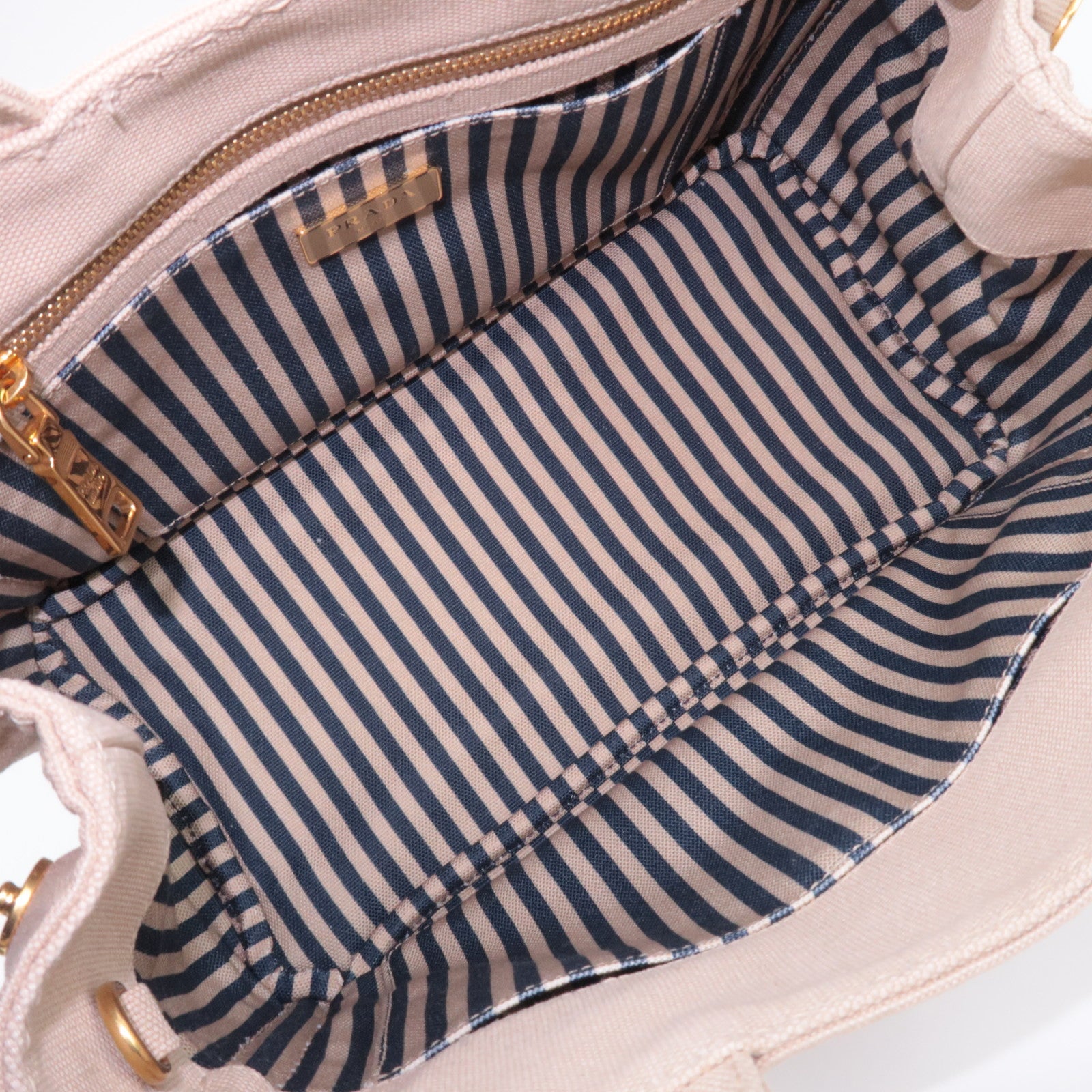 PRADA Canapa Mini 2Way Canvas Tote Bag Beige 1BG439