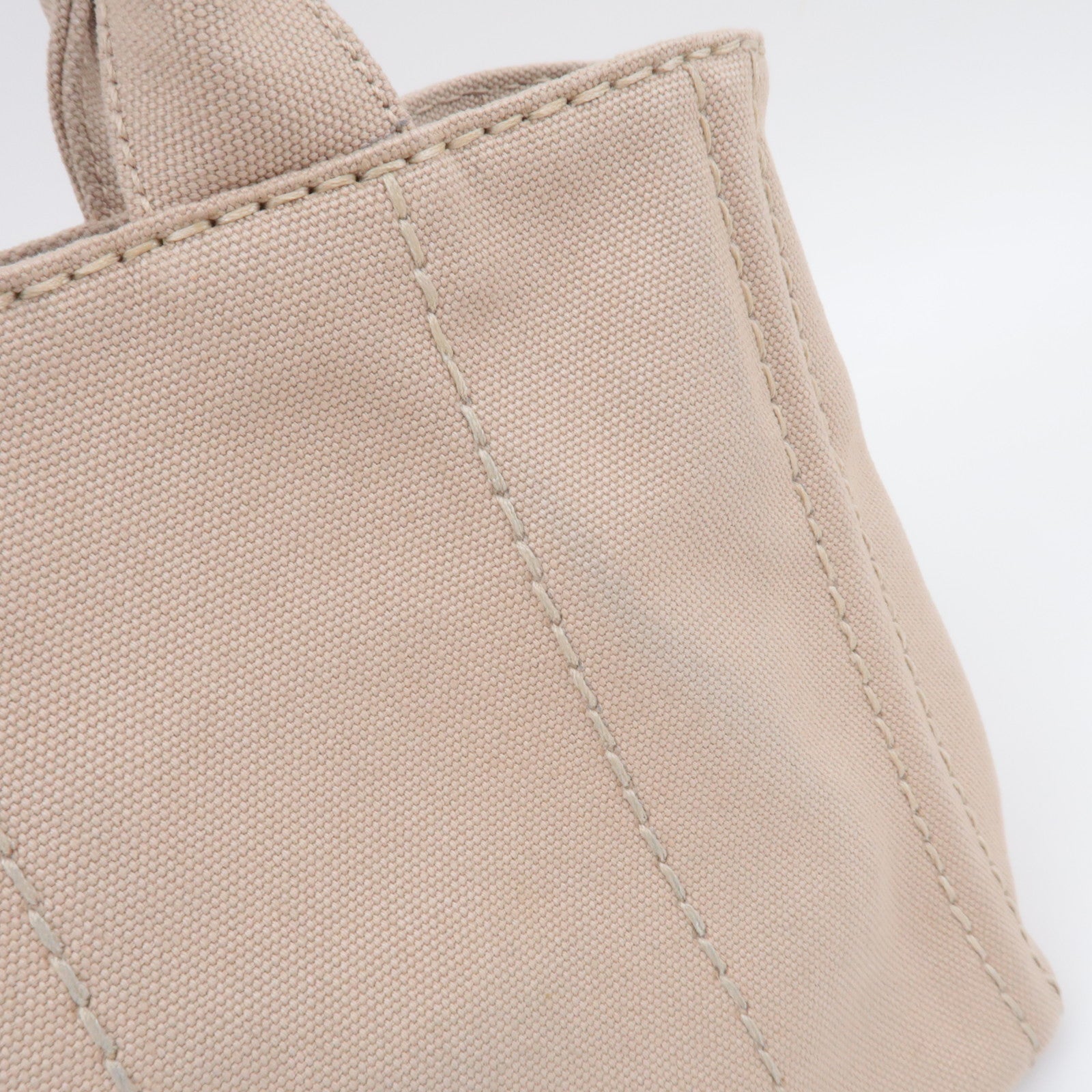 PRADA Canapa Mini 2Way Canvas Tote Bag Beige 1BG439
