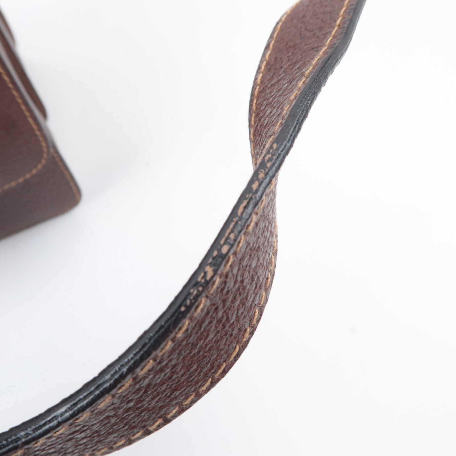GUCCI Old Gucci Bamboo Sherry 2Way Leather Handbag Brown 000.110.0228
