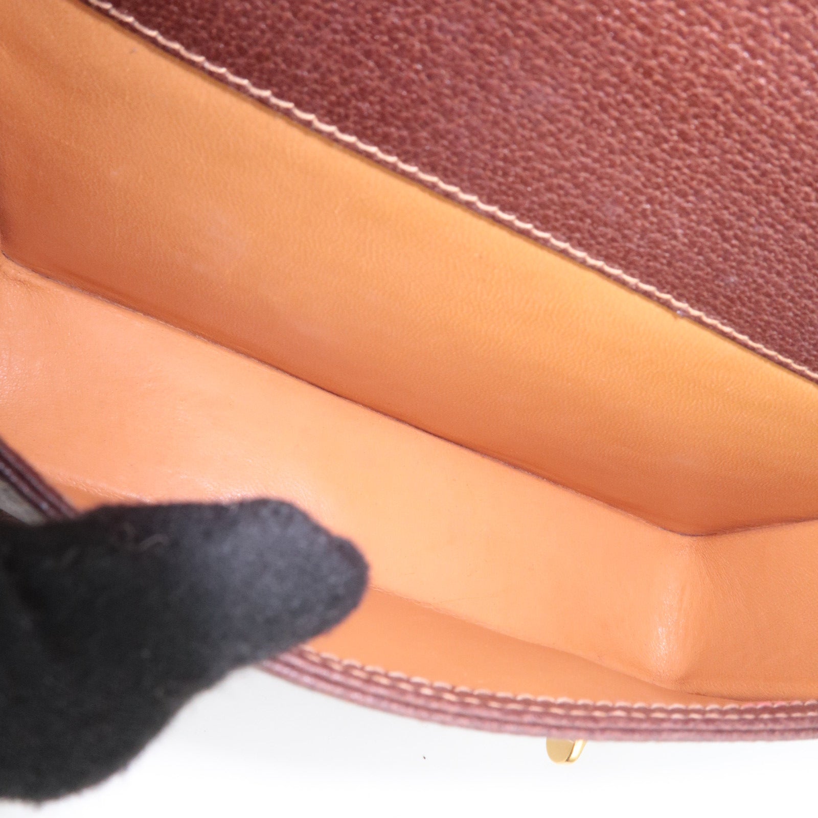 GUCCI Old Gucci Bamboo Sherry 2Way Leather Handbag Brown 000.110.0228