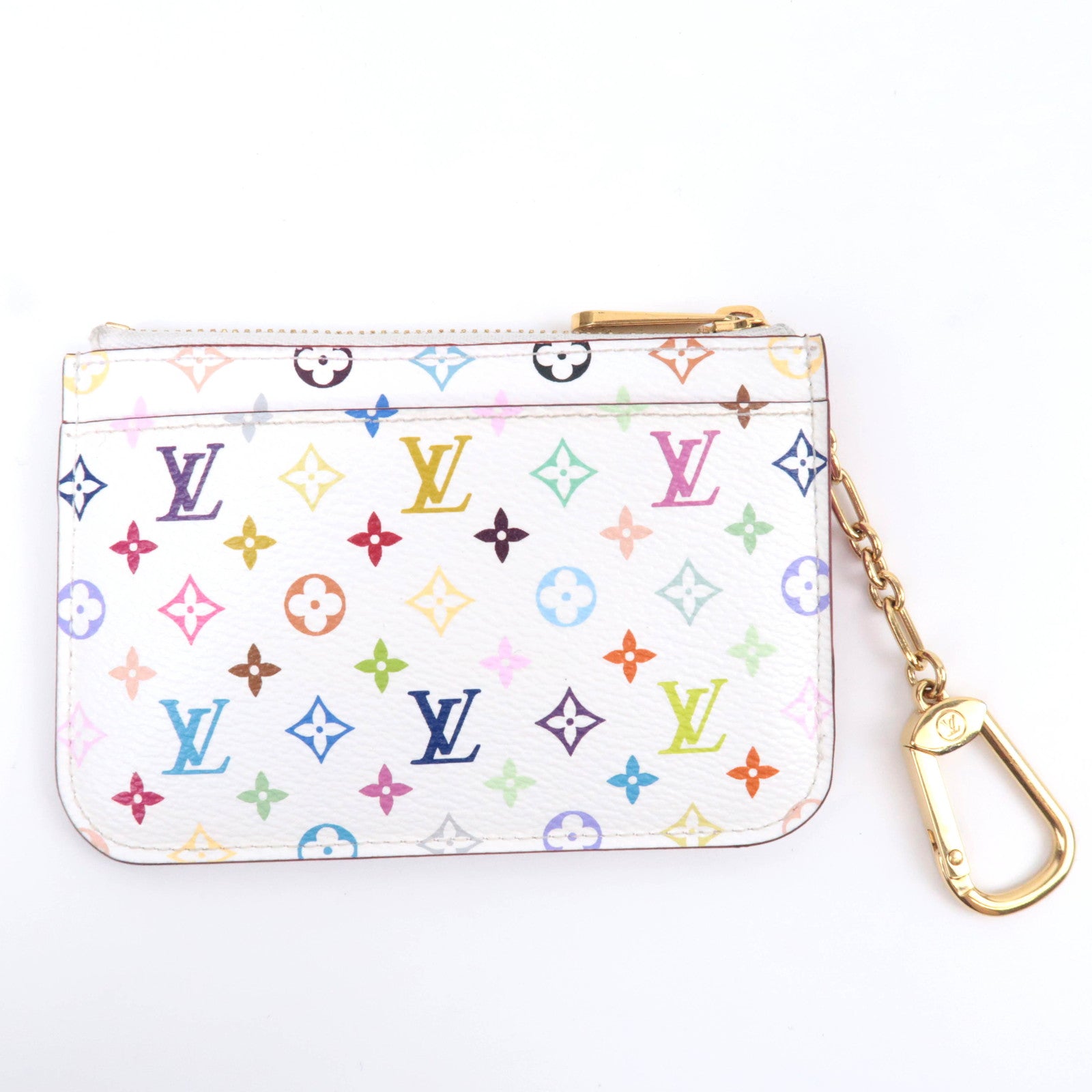 Louis Vuitton Monogram Multicolor Pochette Cles Coin Case Blanc M93734