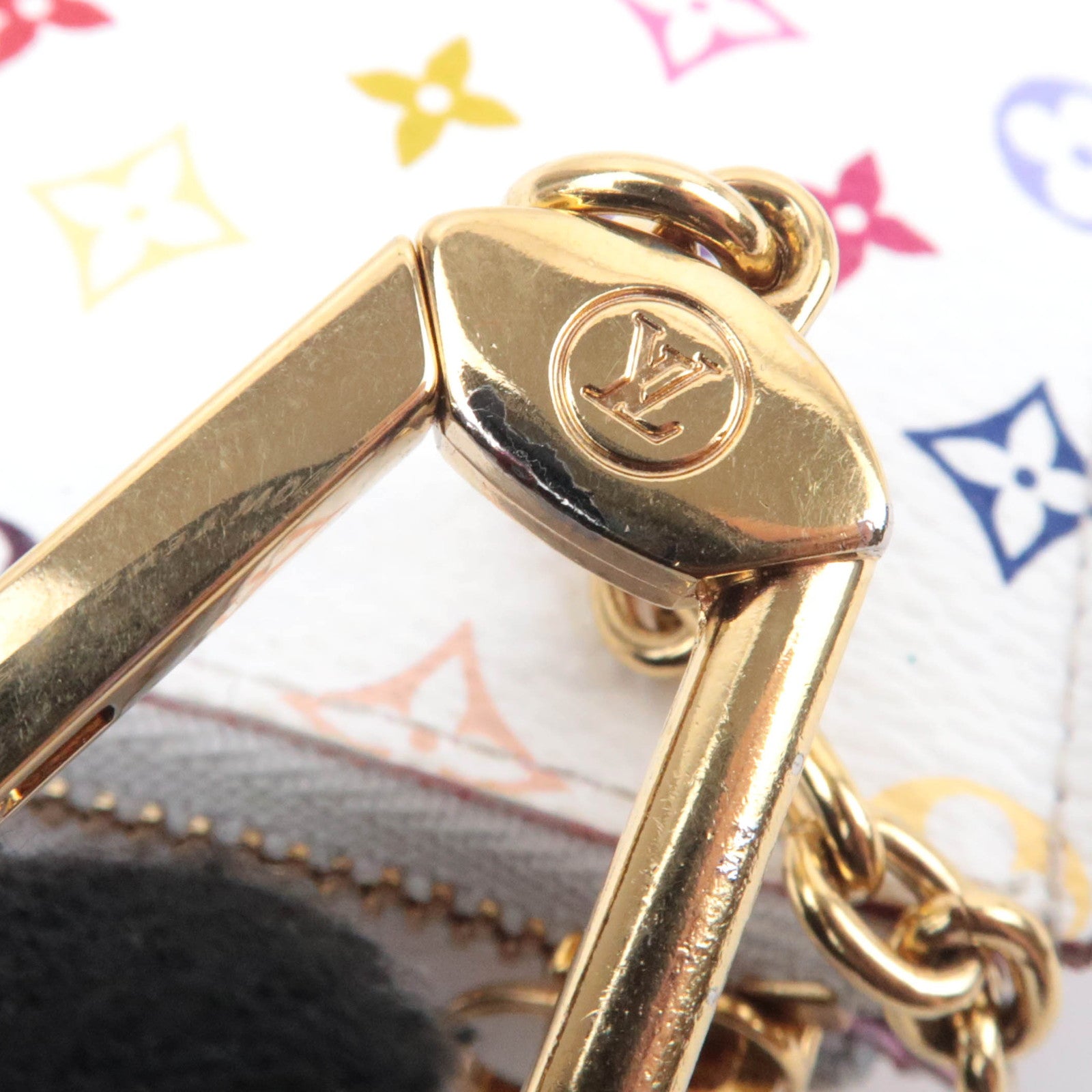 Louis Vuitton Monogram Multicolor Pochette Cles Coin Case Blanc M93734