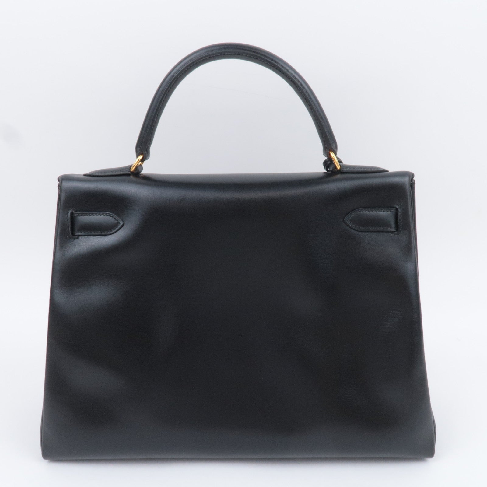 HERMES Kelly 32 □B Stamp (1998) Box Calf Black