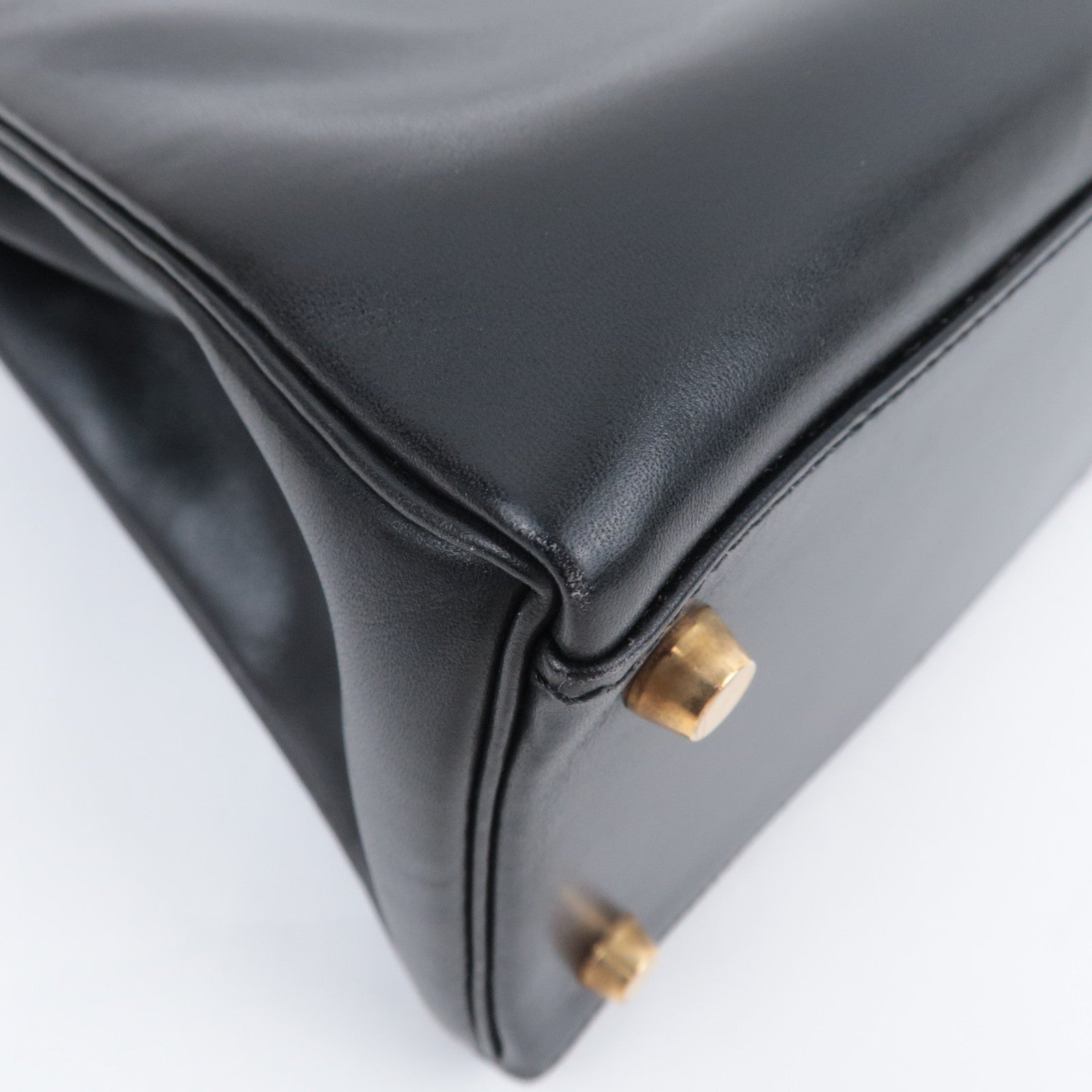HERMES Kelly 32 □B Stamp (1998) Box Calf Black