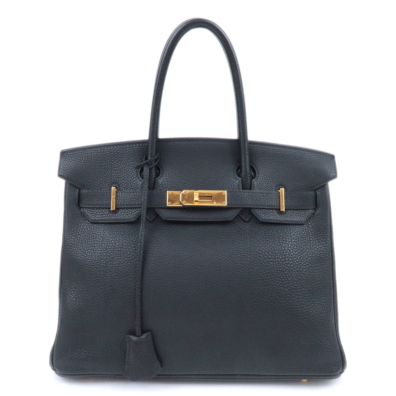 HERMES Birkin 30 □G Stamp (2003) Togo Black Gold HDW90141