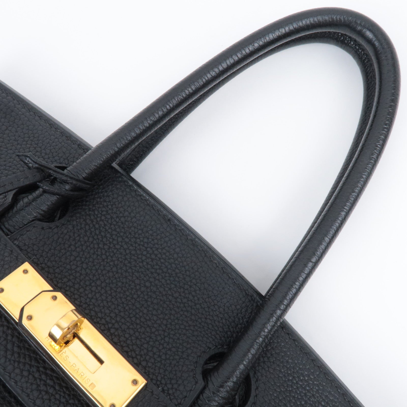 HERMES Birkin 30 □G Stamp (2003) Togo Black Gold HDW