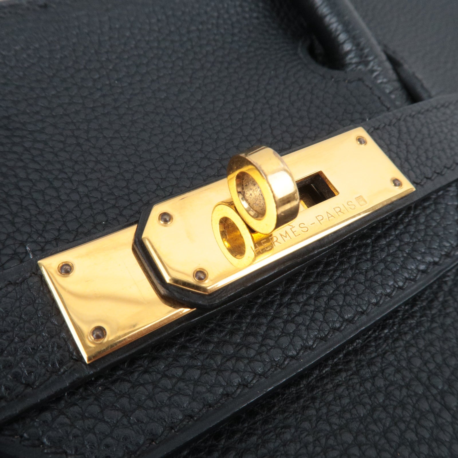 HERMES Birkin 30 □G Stamp (2003) Togo Black Gold HDW