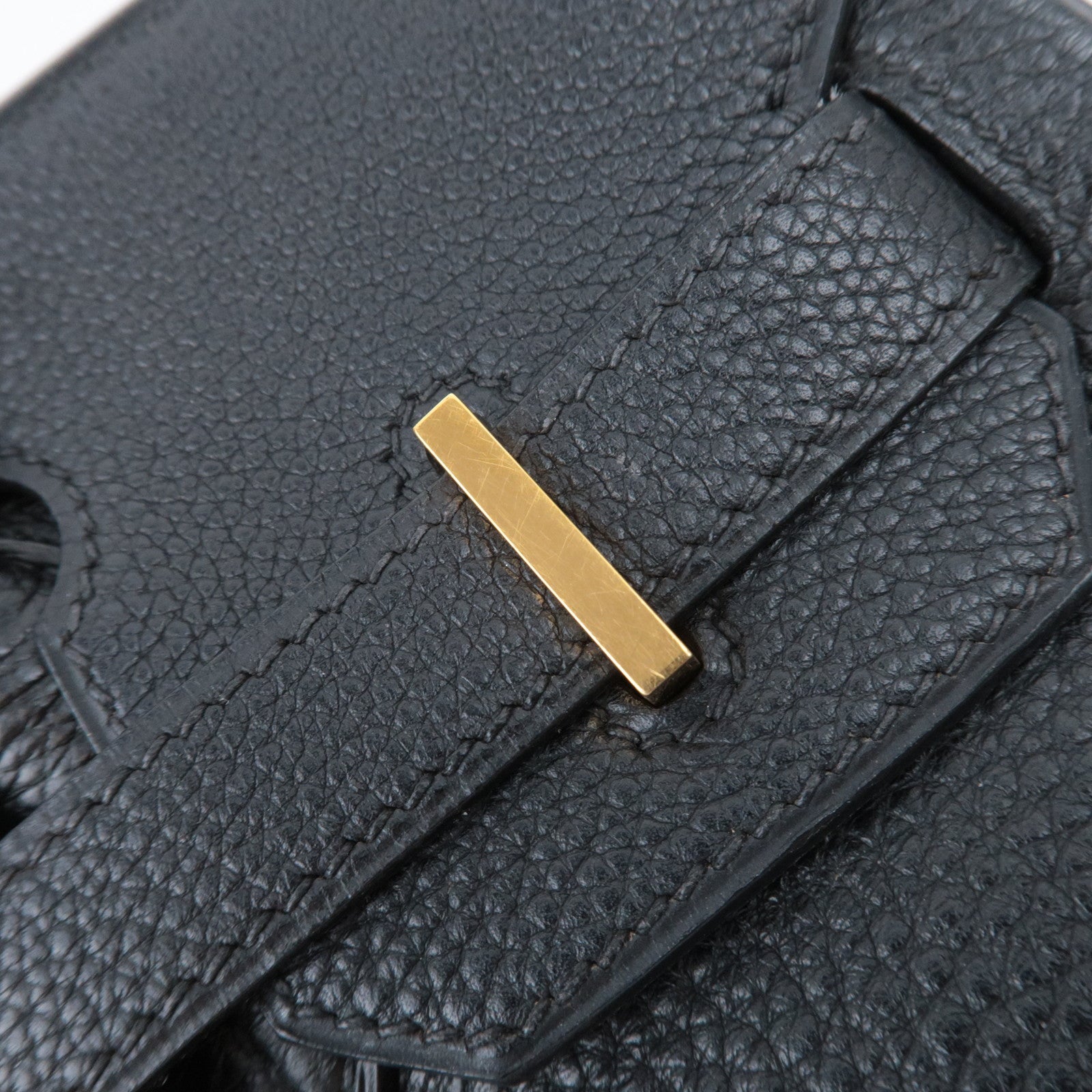 HERMES Birkin 30 □G Stamp (2003) Togo Black Gold HDW