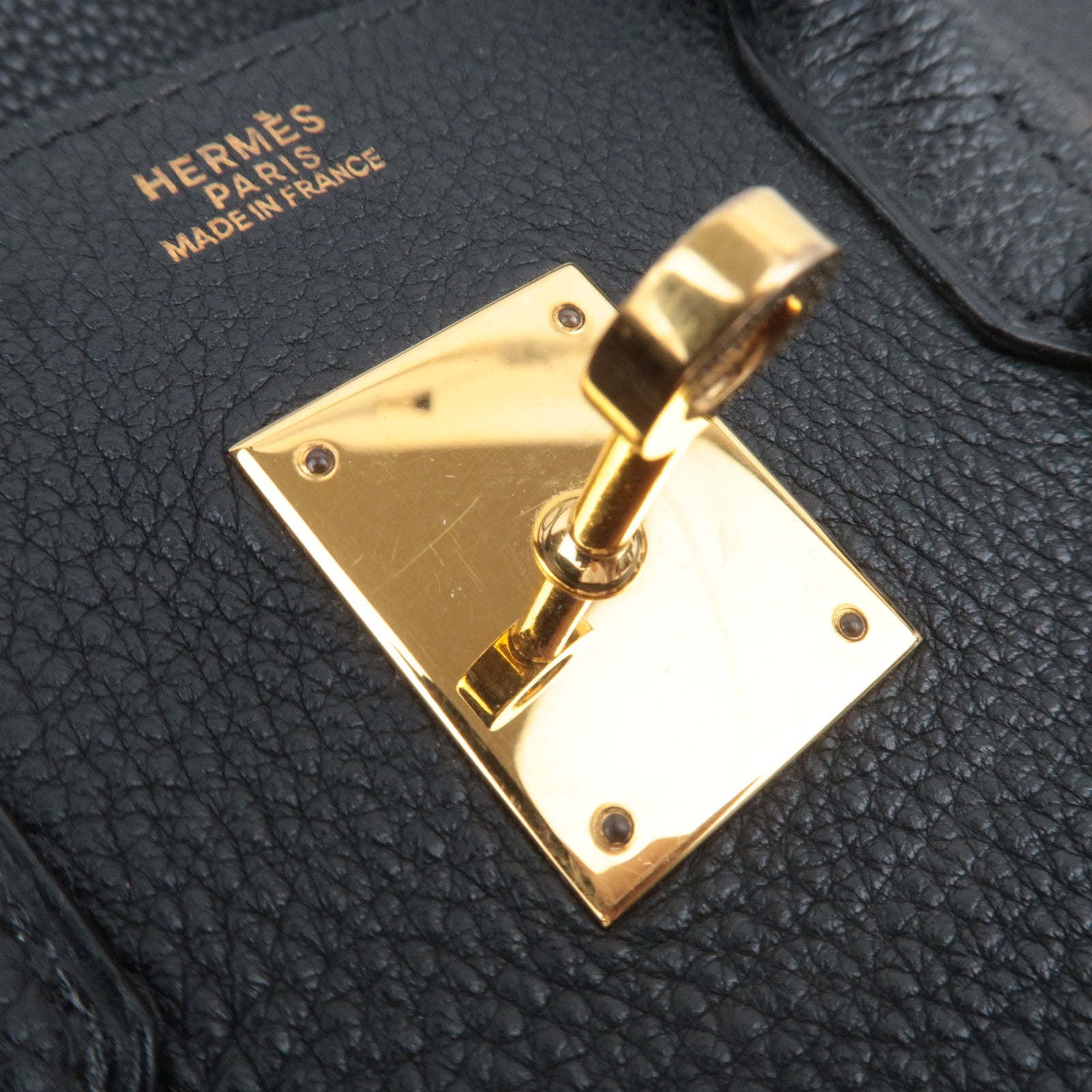 HERMES Birkin 30 □G Stamp (2003) Togo Black Gold HDW