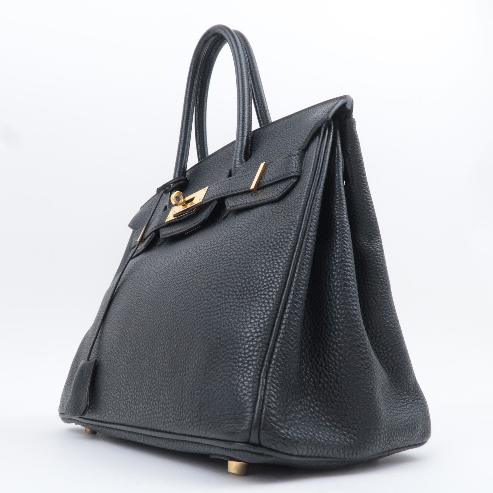 HERMES Birkin 30 □G Stamp (2003) Togo Black Gold HDW