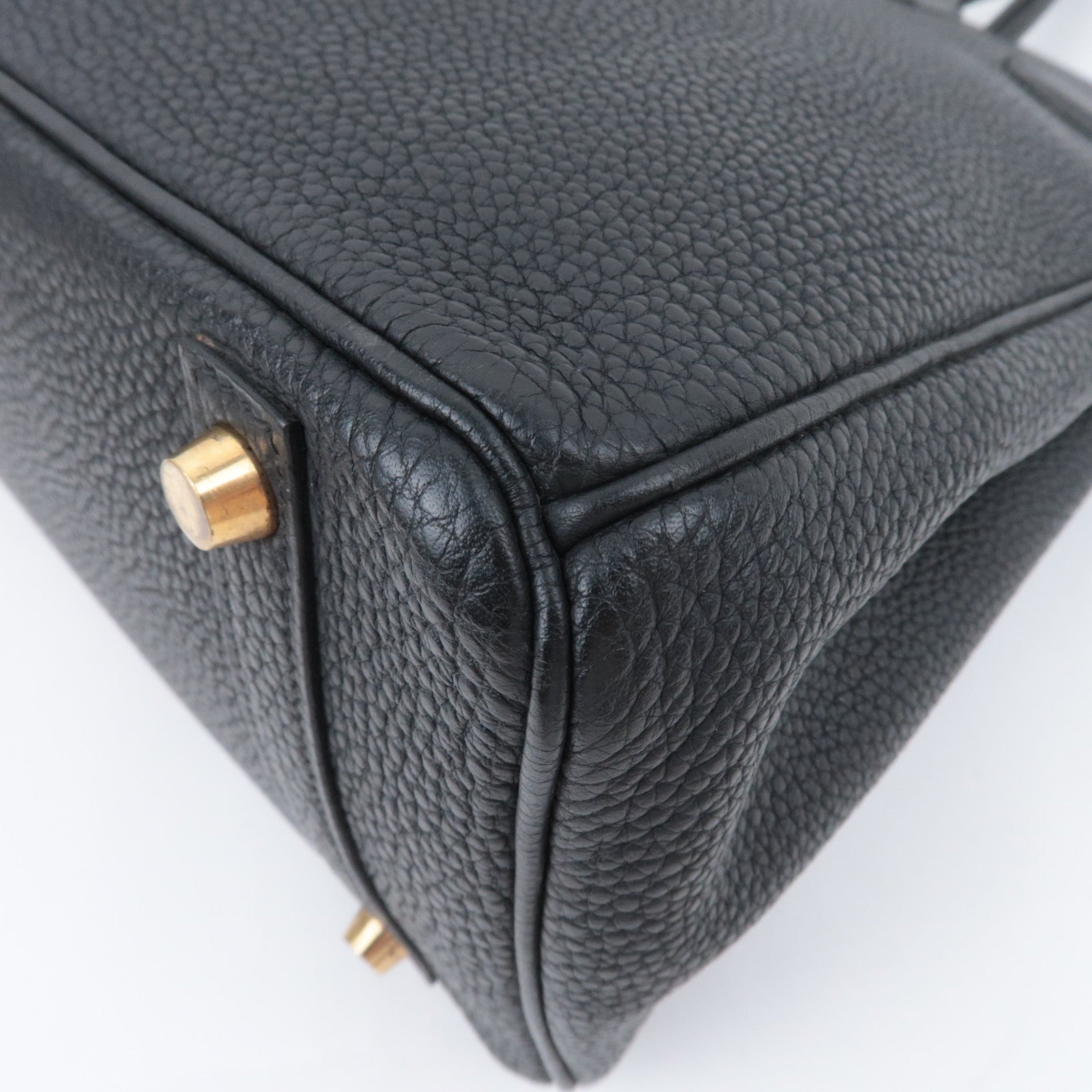 HERMES Birkin 30 □G Stamp (2003) Togo Black Gold HDW