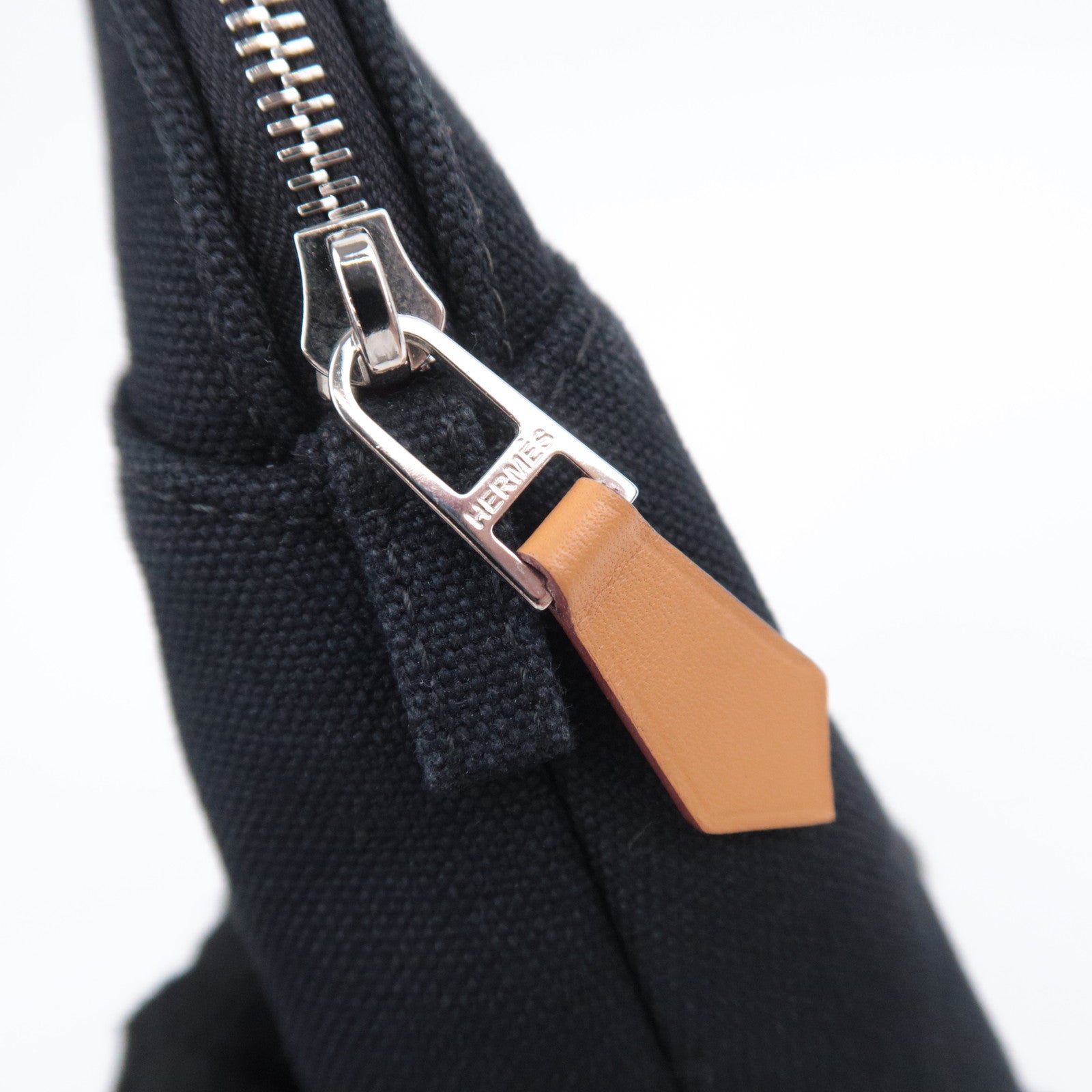 HERMES Bolide Pouch Mini 20 Canvas Leather Black