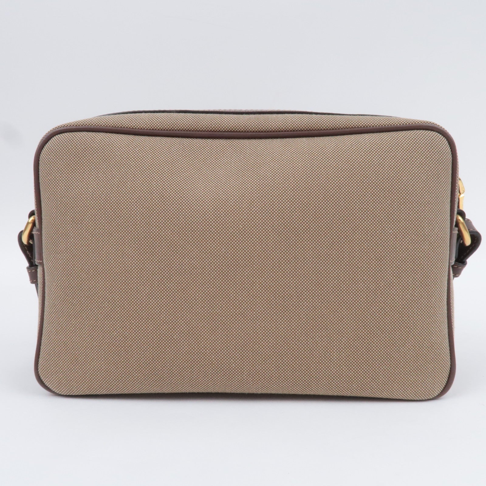 PRADA Logo Jacquard Shoulder Bag Beige