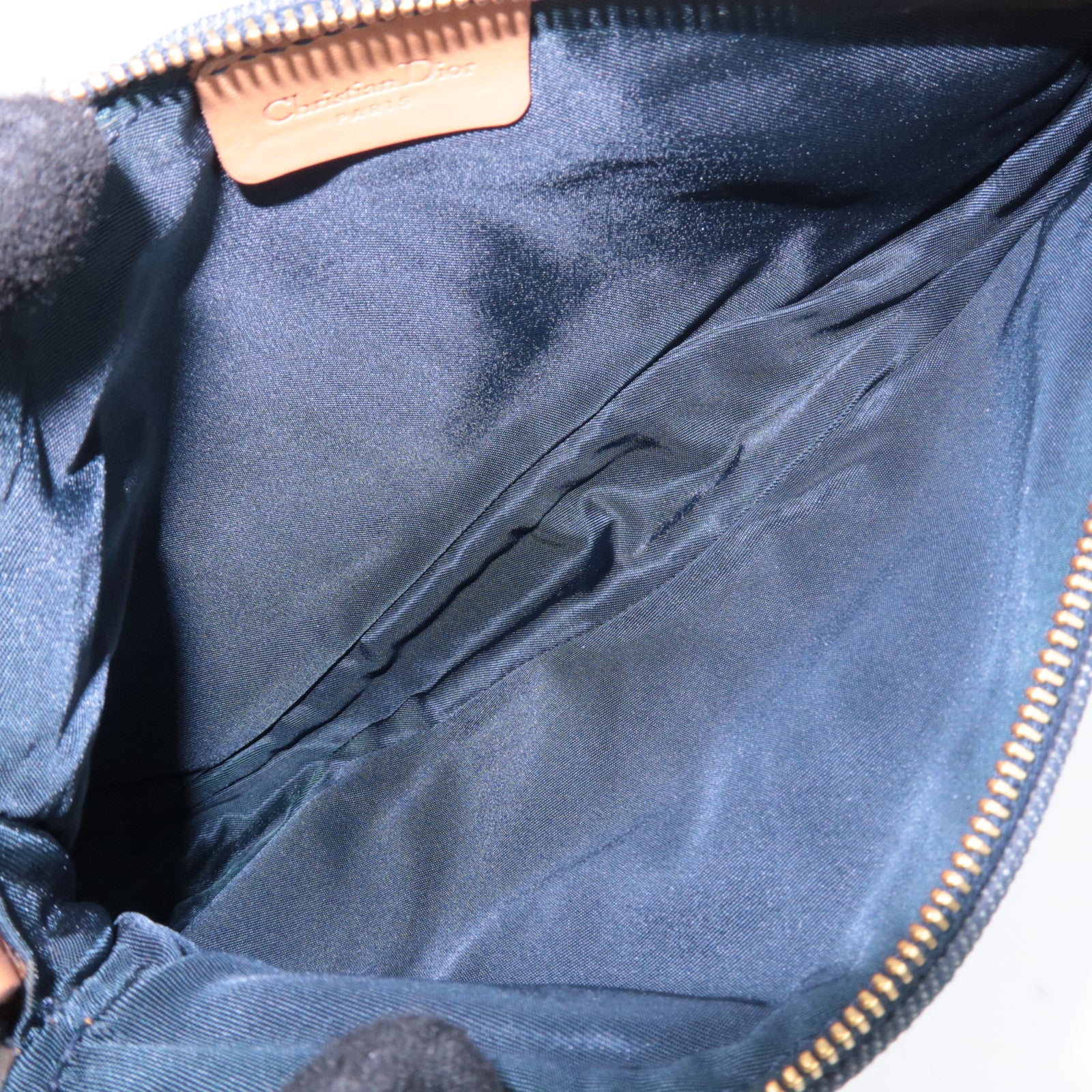 Christian Dior Denim Saddle Pouch Navy Brown