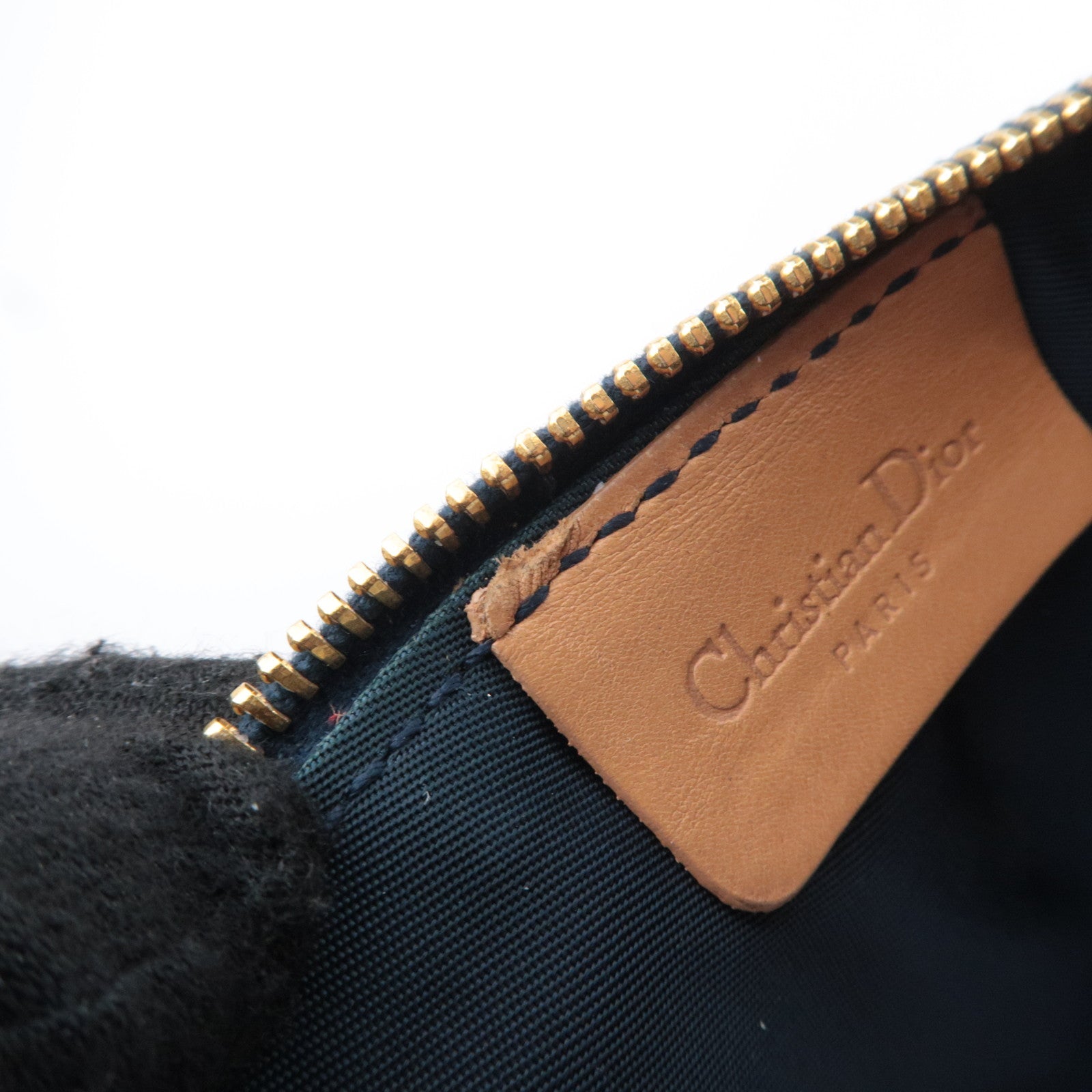 Christian Dior Denim Saddle Pouch Navy Brown