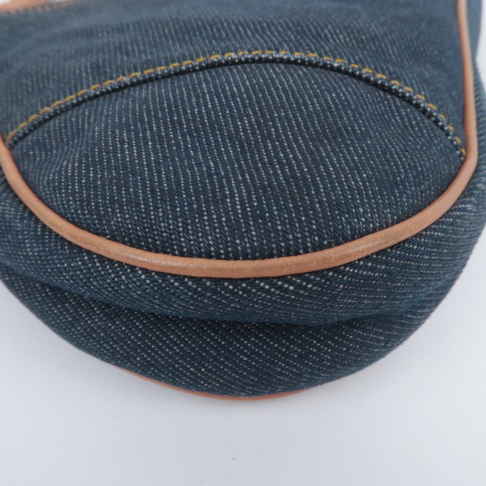 Christian Dior Denim Saddle Pouch Navy Brown