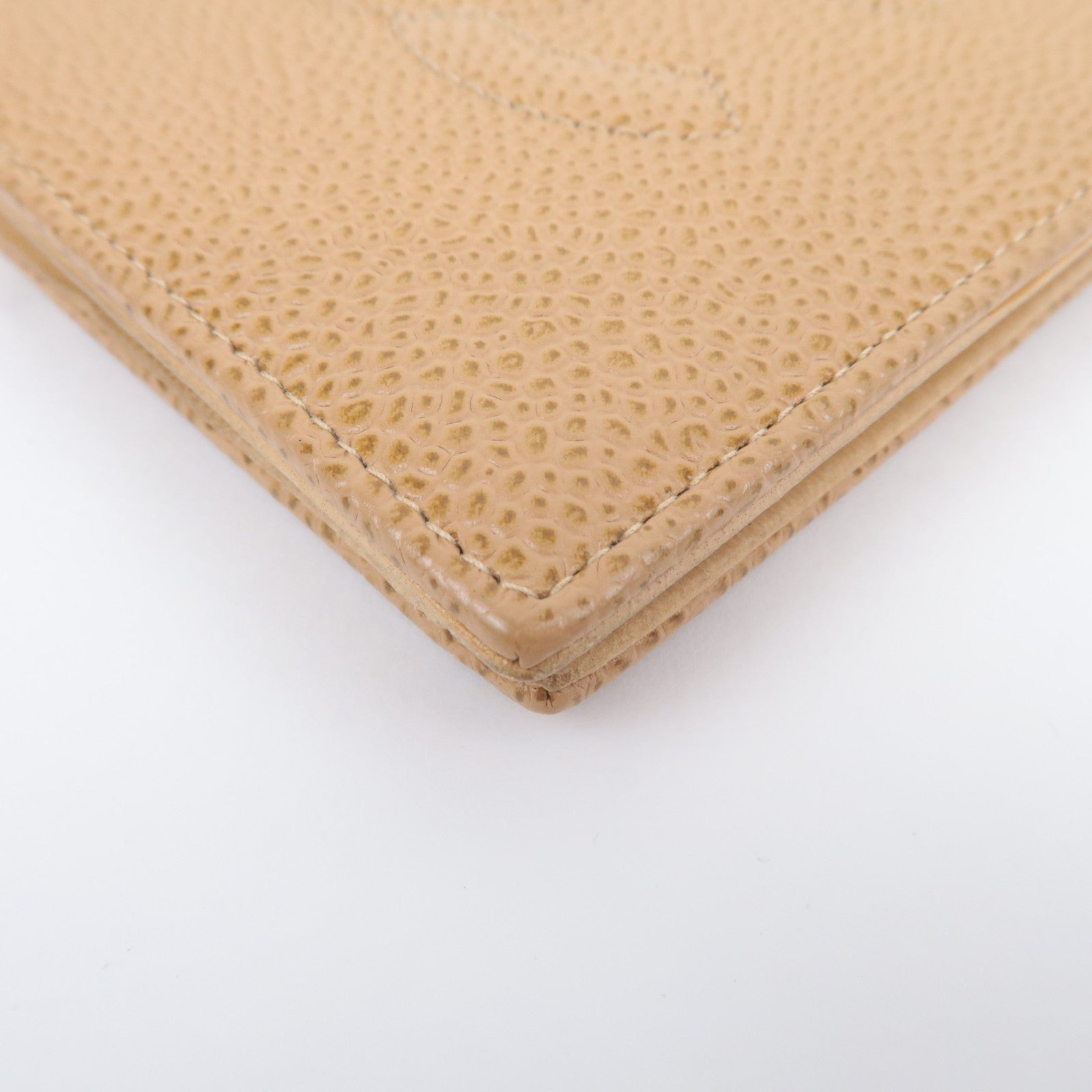 CHANEL Coco Mark Caviarskin Wallet Beige