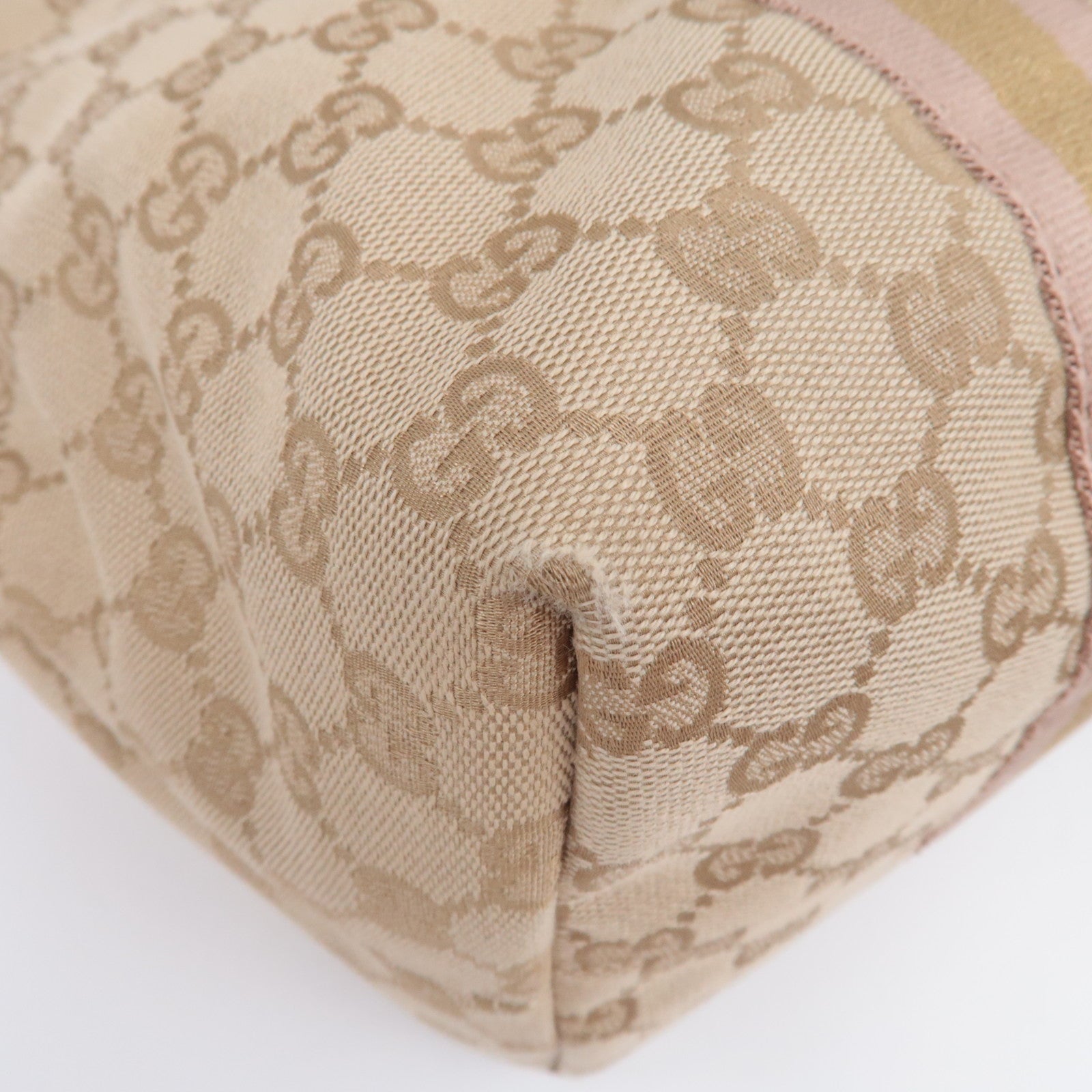 GUCCI Sherry GG Canvas Tote Bag Beige Gold 139260