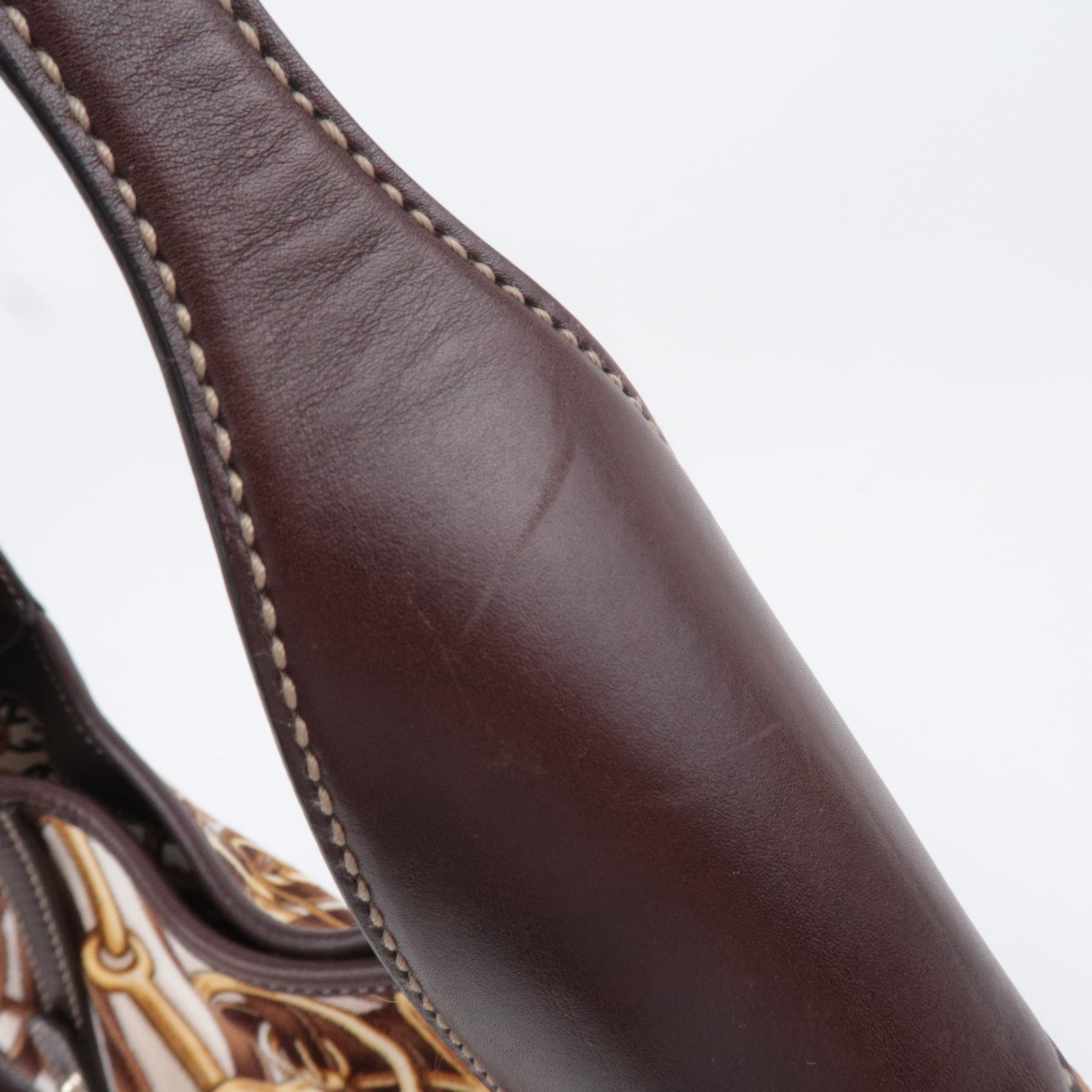 GUCCI Horsebit Velour Leather Shoulder Bag Brown