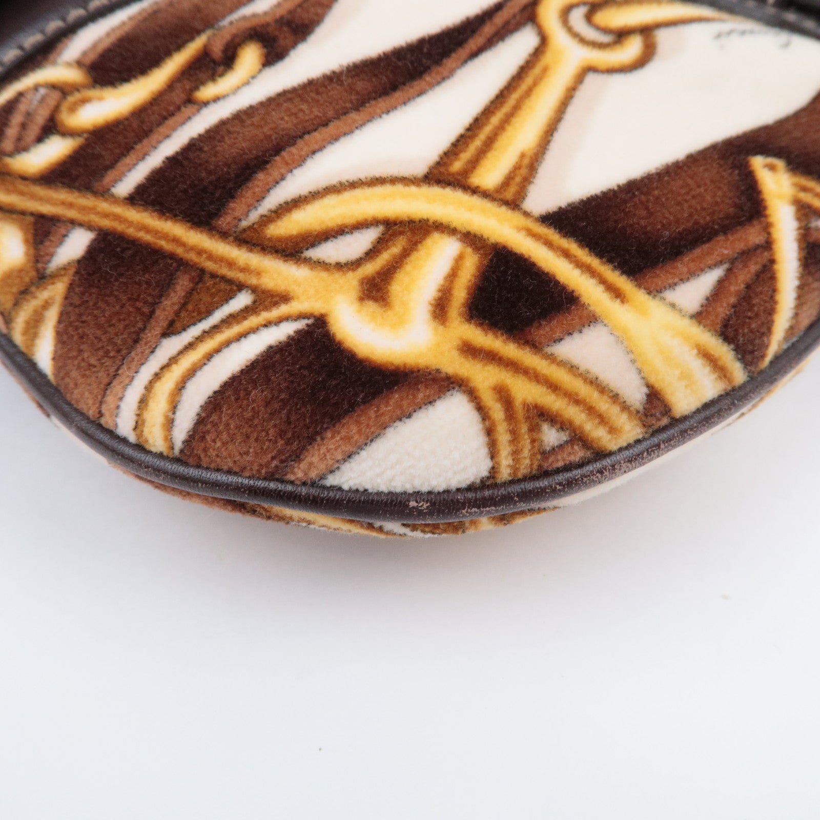 GUCCI Horsebit Velour Leather Shoulder Bag Brown