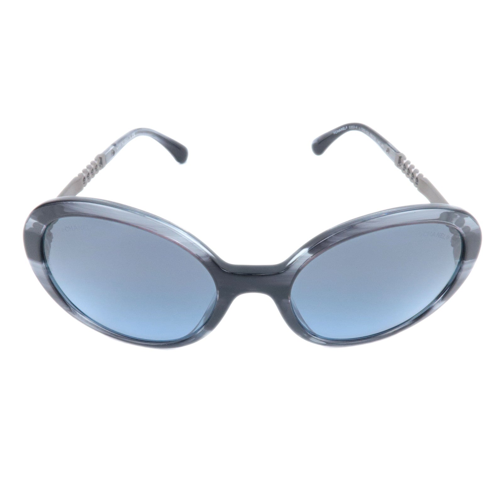 CHANEL Chain Sunglasses 5353-A C.1563/S2 56□20 140 2N Gray Blue90171