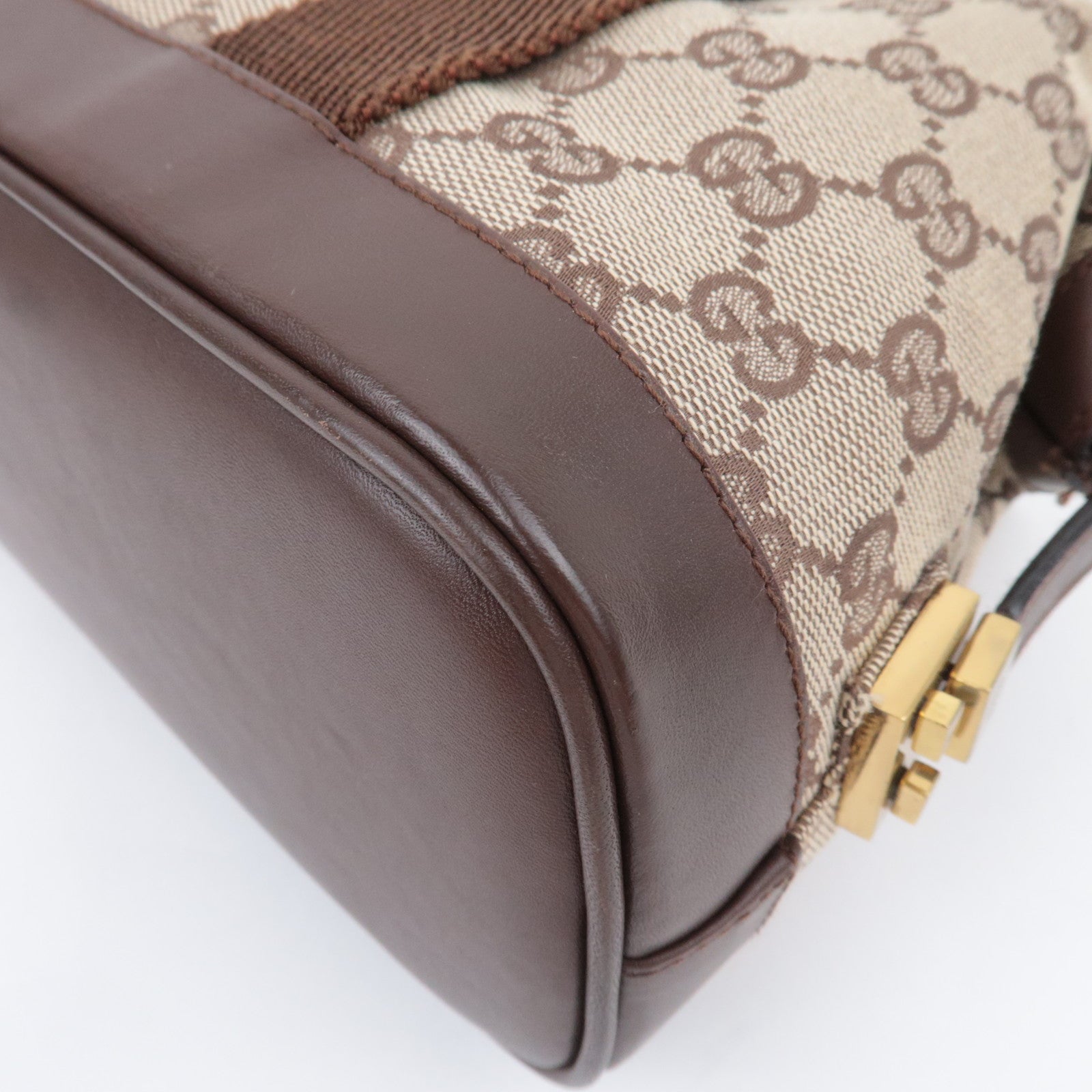 GUCCI GG Canvas Shoulder Bag Brown 92734