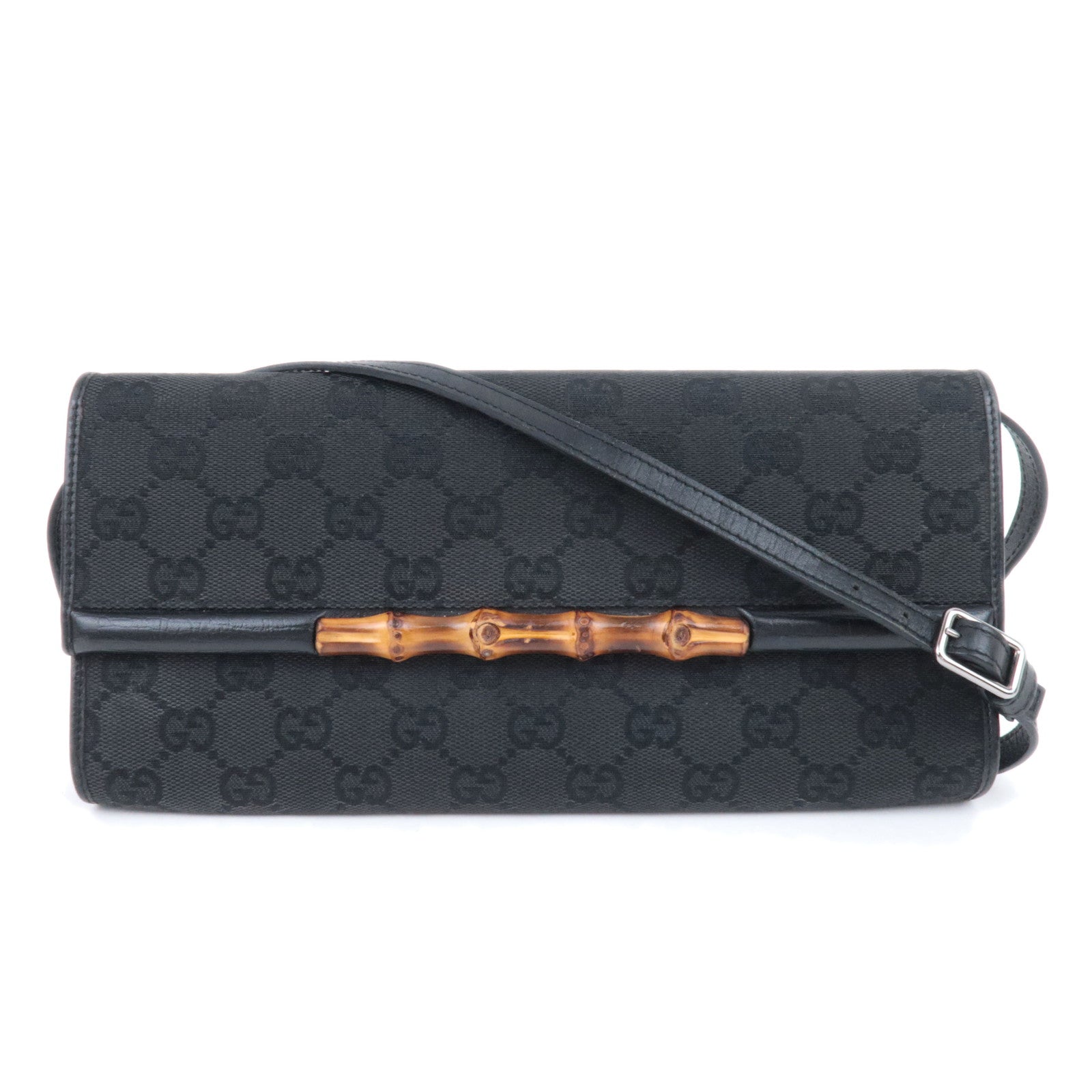 GUCCI Bamboo GG Canvas Bag Black 11759490182