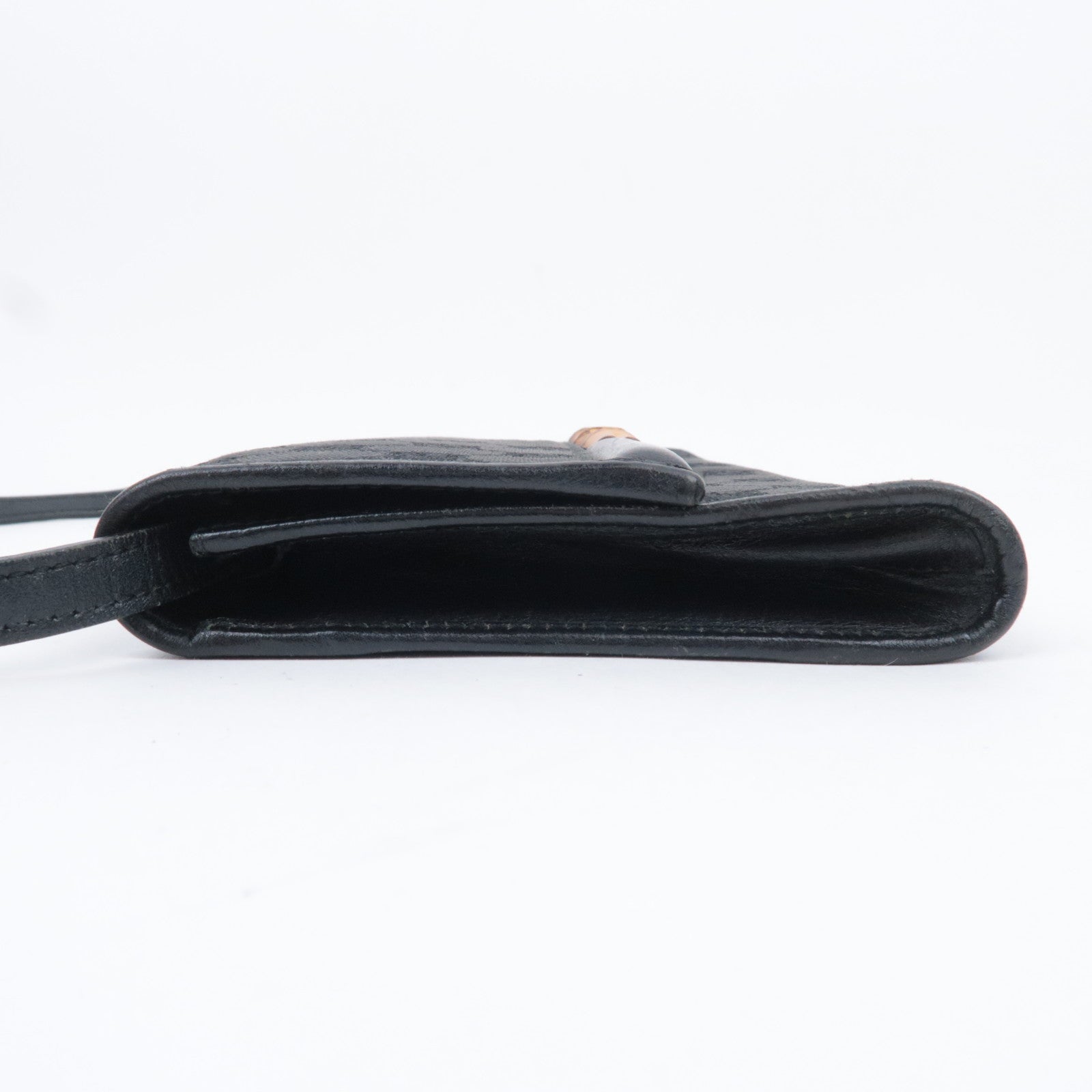 GUCCI Bamboo GG Canvas Bag Black 117594