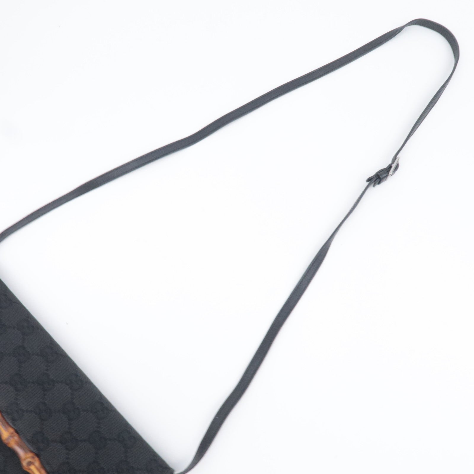 GUCCI Bamboo GG Canvas Bag Black 117594