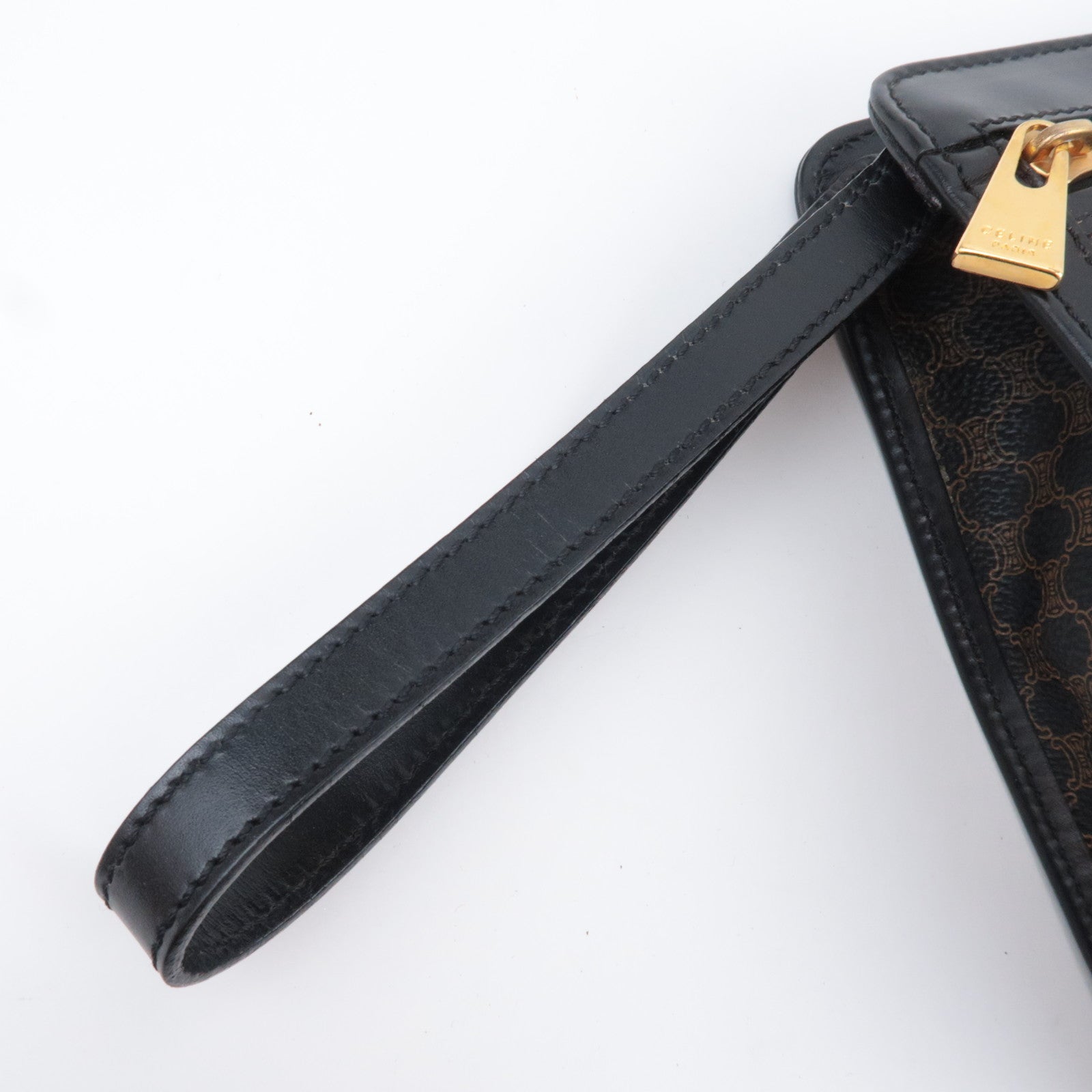 CELINE Macadam PVC Leather Clutch Bag Black