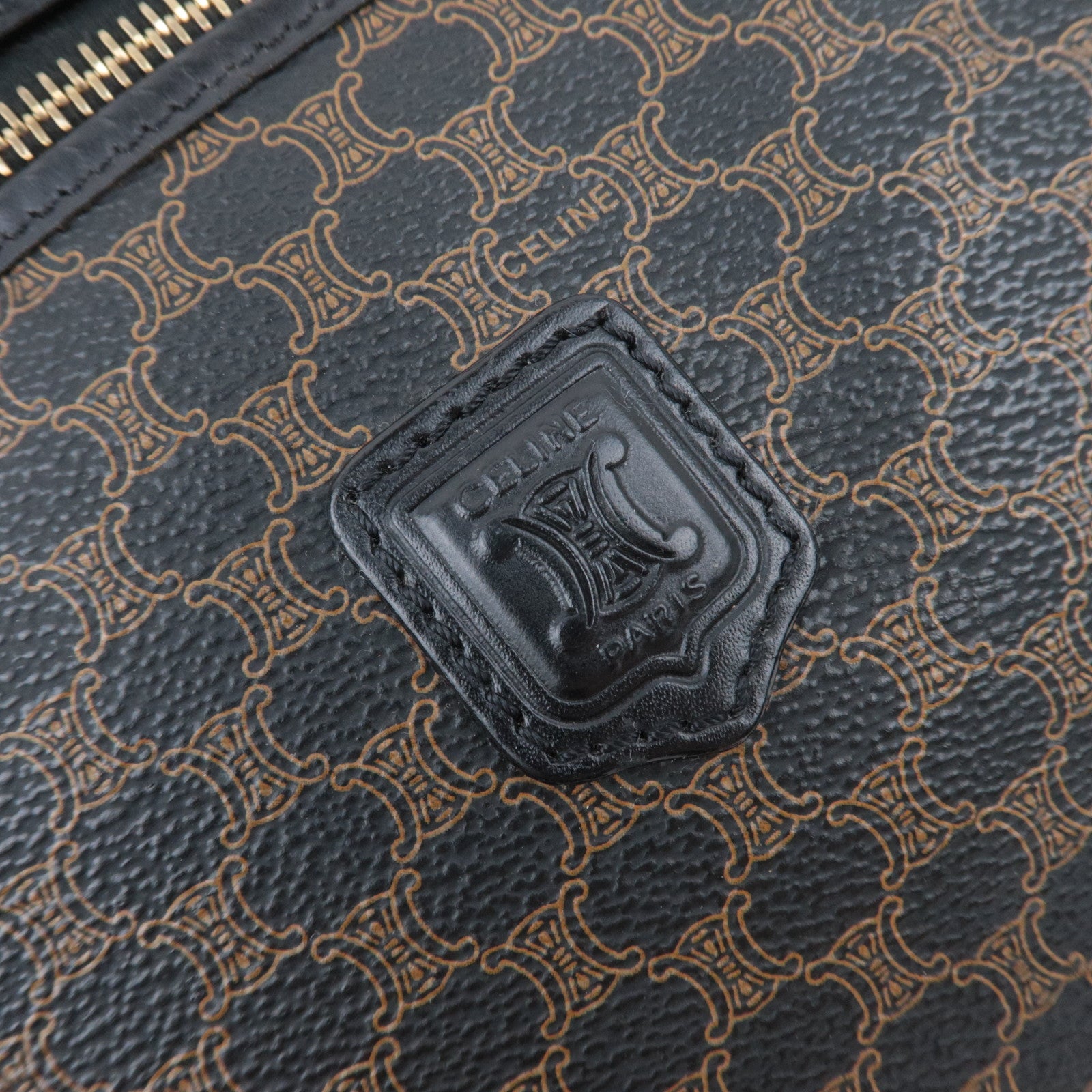 CELINE Macadam PVC Leather Clutch Bag Black