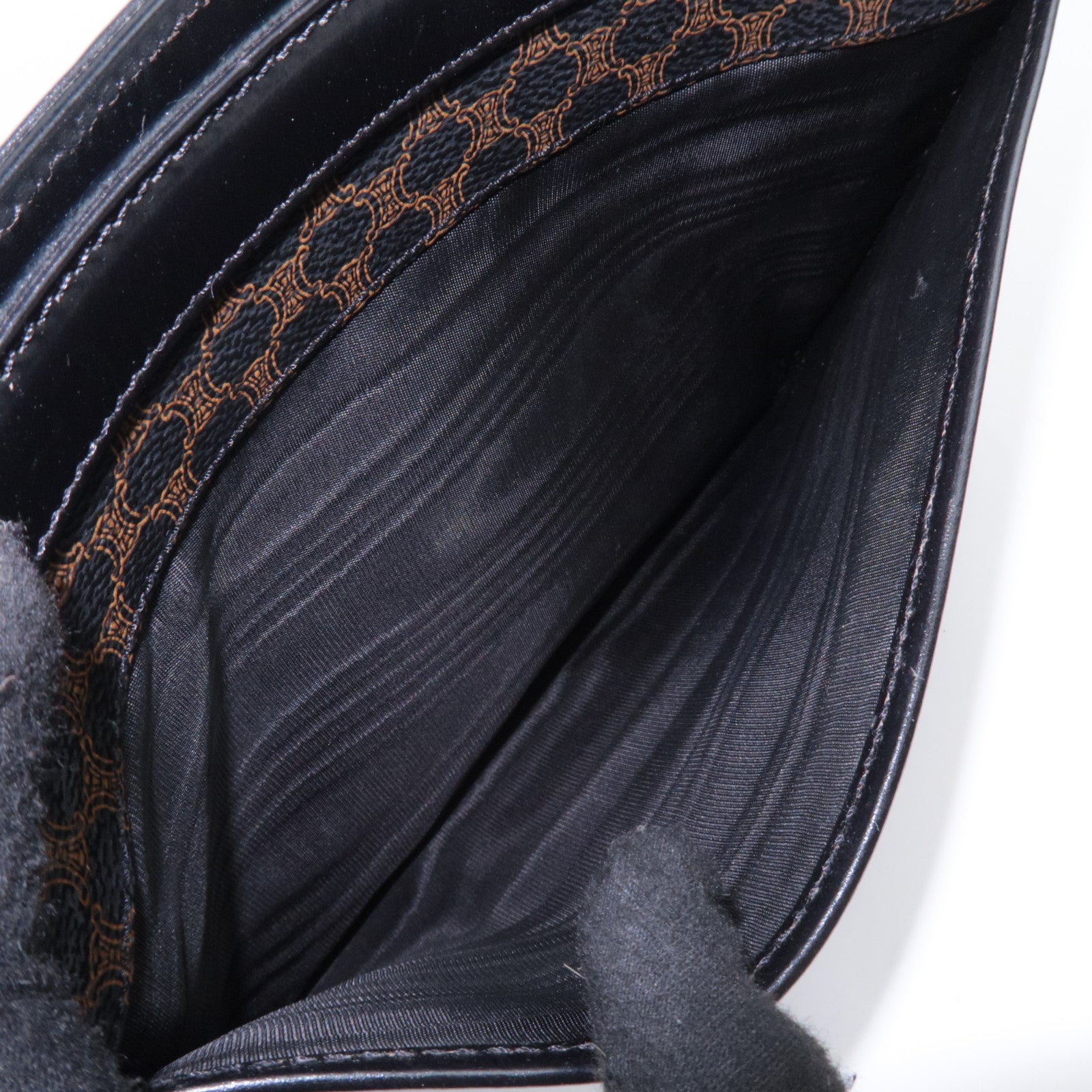 CELINE Macadam PVC Leather Clutch Bag Black