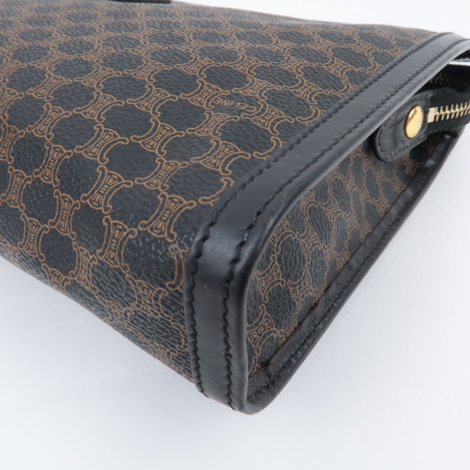 CELINE Macadam PVC Leather Clutch Bag Black