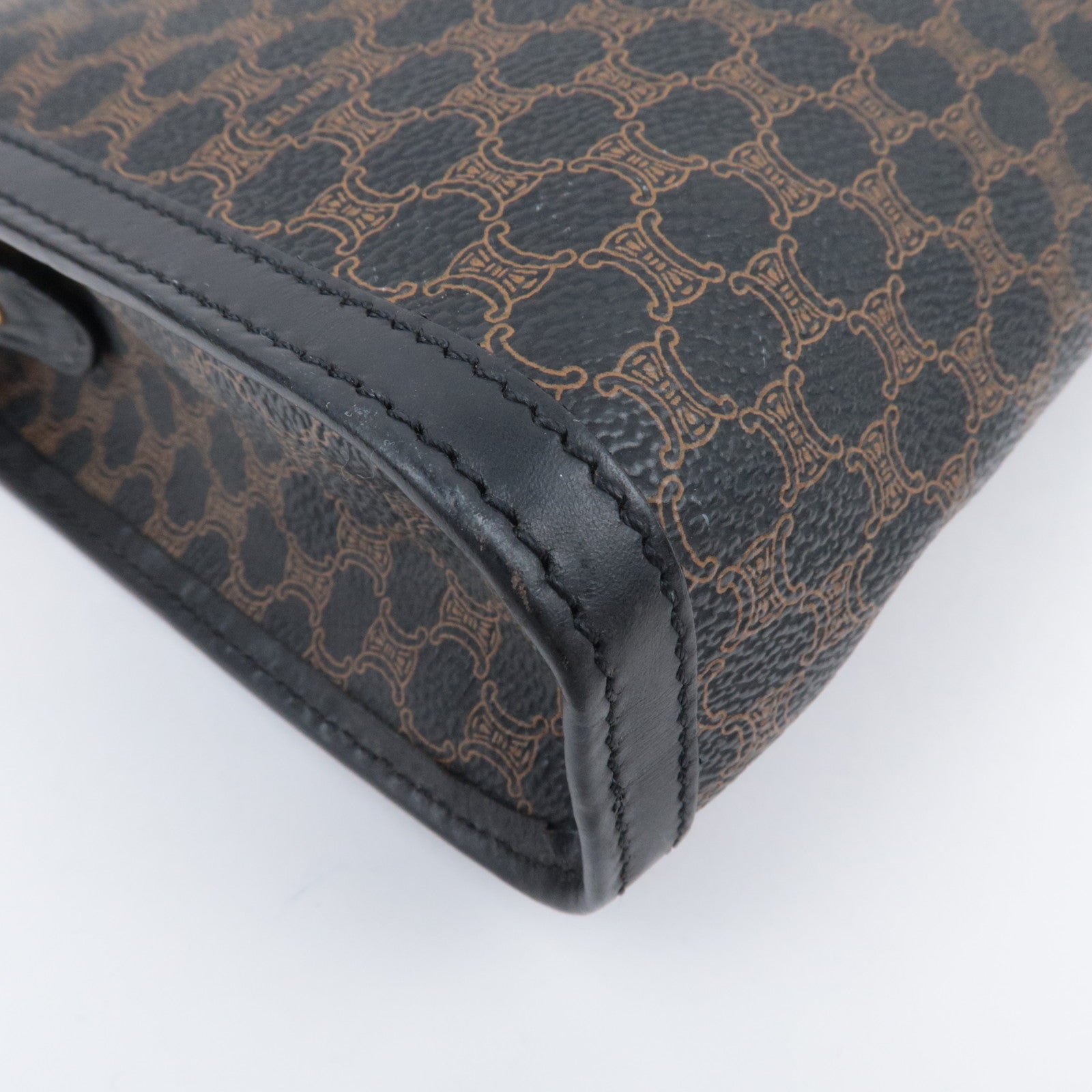 CELINE Macadam PVC Leather Clutch Bag Black