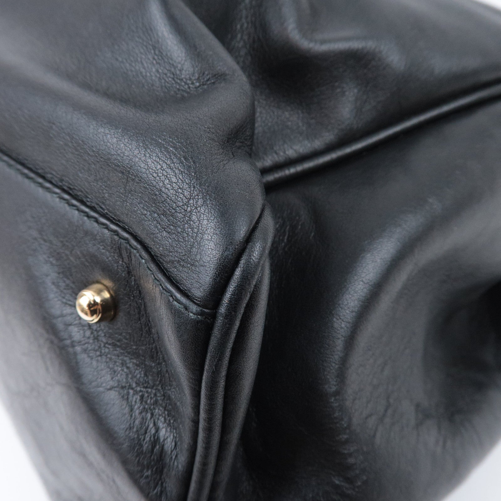GUCCI Bamboo Leather Tote Bag Black 002.14.0287