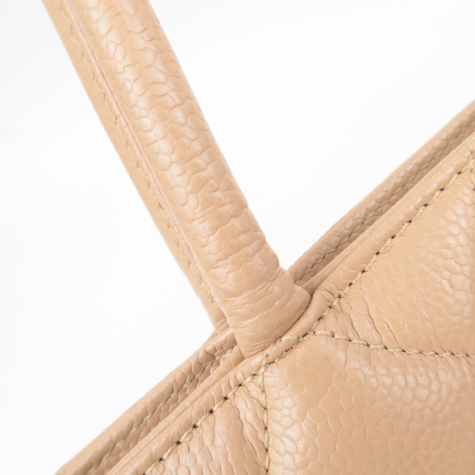 CHANEL Medallion Tote Bag Caviarskin Beige Gold HDW A01804