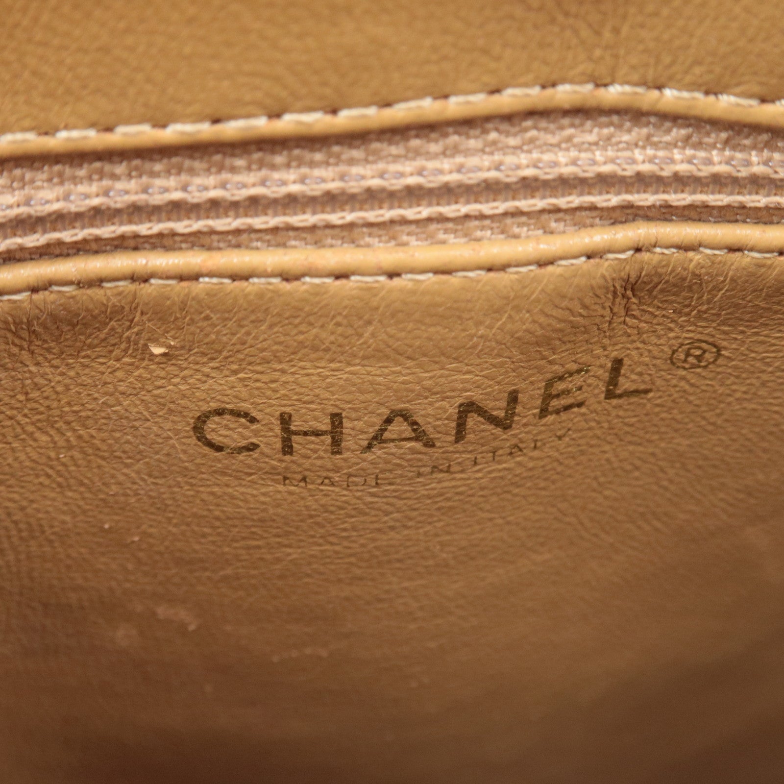 CHANEL Medallion Tote Bag Caviarskin Beige Gold HDW A01804