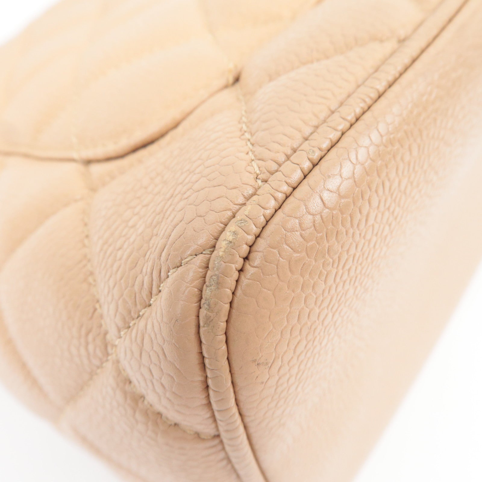 CHANEL Medallion Tote Bag Caviarskin Beige Gold HDW A01804