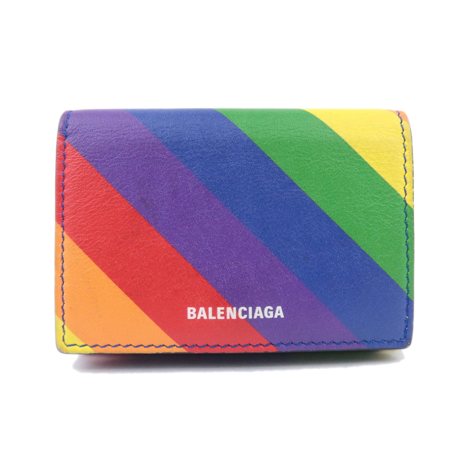BALENCIAGA Rainbow Leather Wallet 55820890249