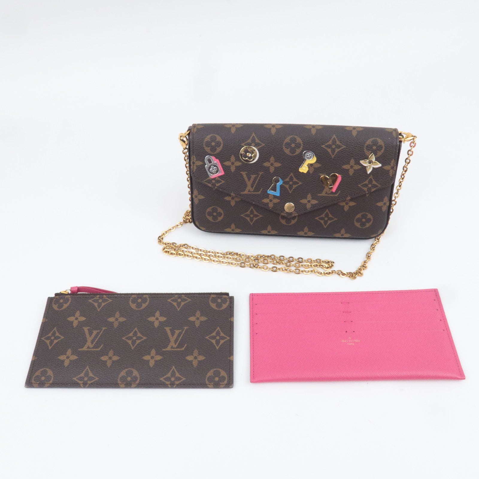 Louis Vuitton Monogram Love Lock Pochette Felicie Shoulder Bag M63999