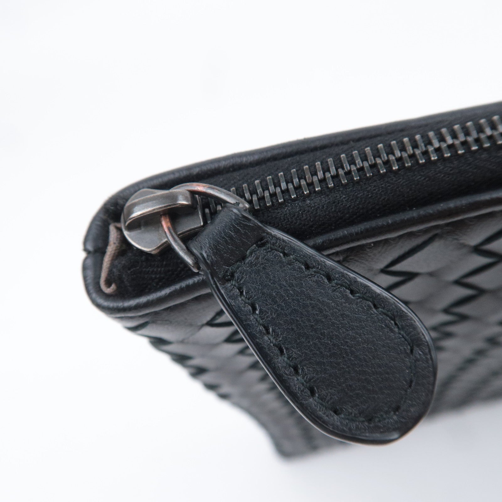 BOTTEGA VENETA Intrecciato Leather Clutch Bag Black