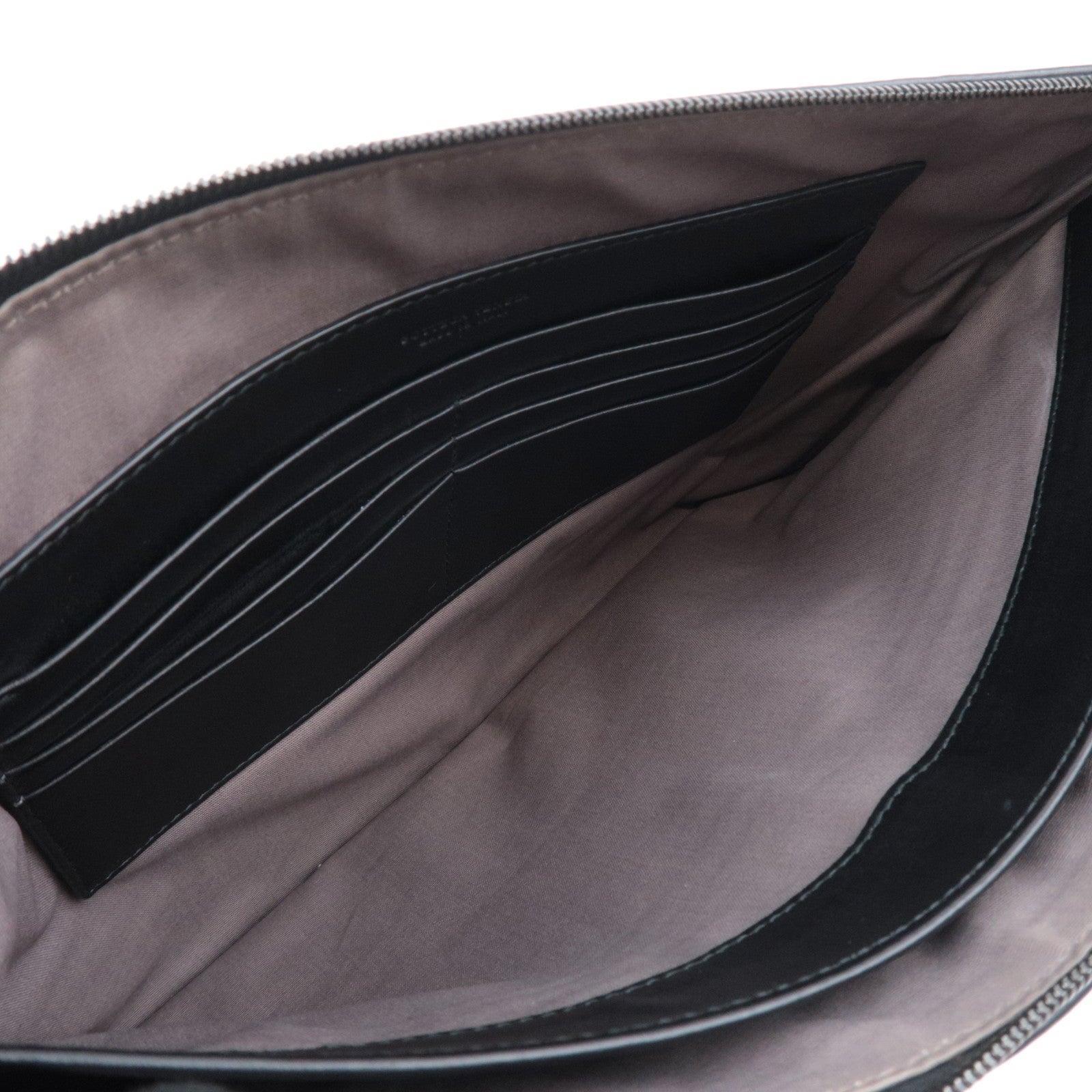 BOTTEGA VENETA Intrecciato Leather Clutch Bag Black