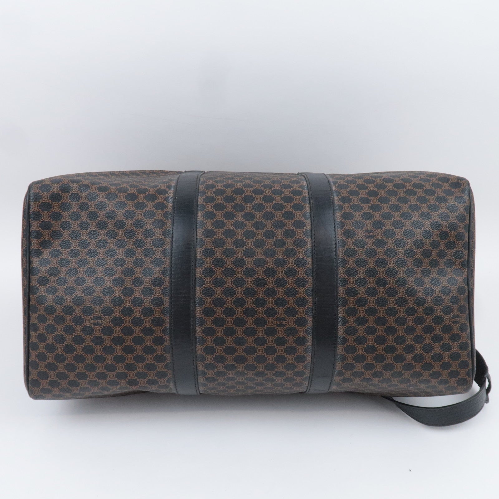 CELINE Macadam 2Way PVC Leather Boston Bag Black