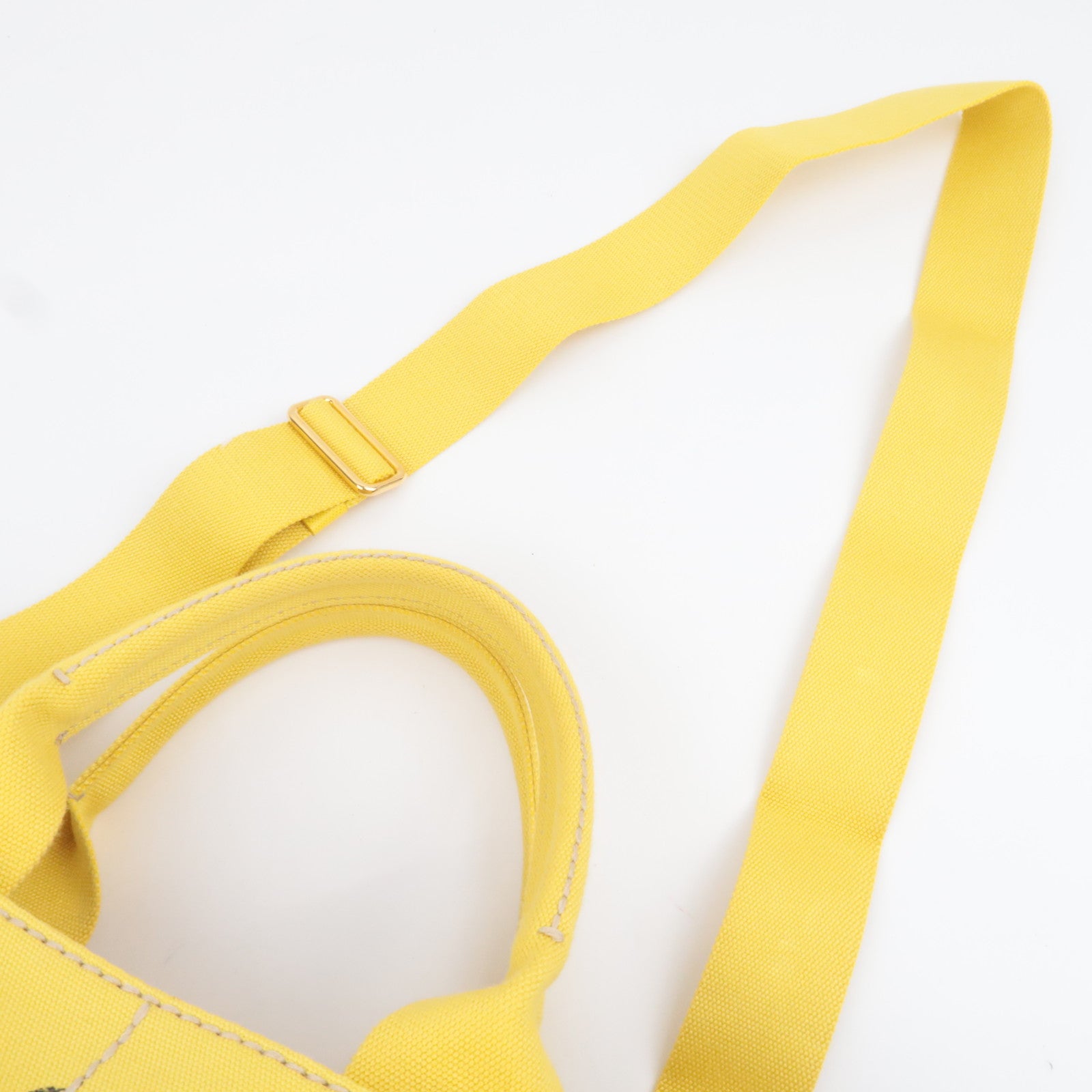 PRADA Canapa M 2Way Canvas Tote Bag Yellow BN2642