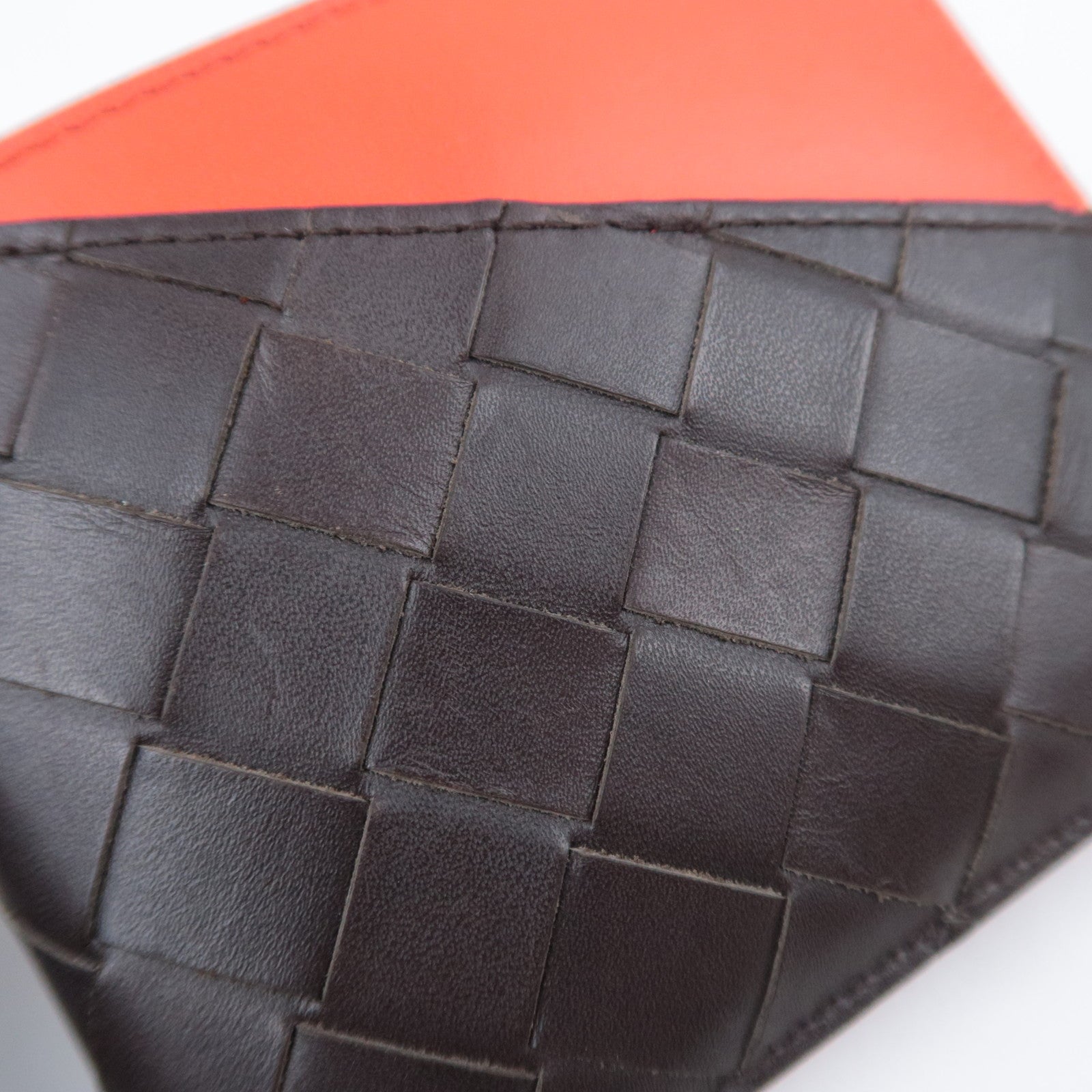 BOTTEGA VENETA Intrecciato Leather Wallet Black Red